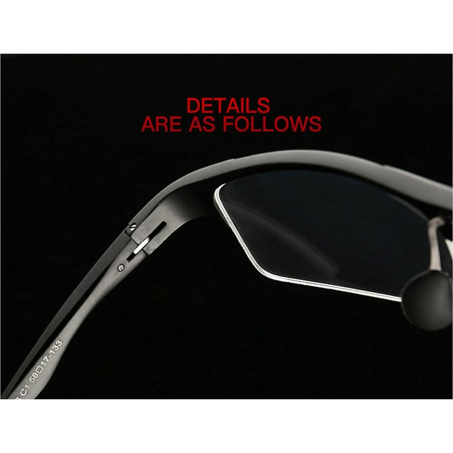 Aluminum Magnesium Transition Photochromic Bifocal Reading Glasses for Mens, Square Sports Sunglasses Readers 0~+4.00