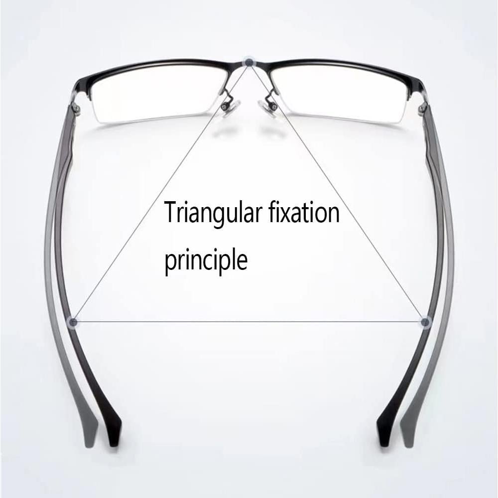 Photochromic Reading Glasses Men Half Frame Sunglasses Progressive Multifocus Readers +2.0 Rectangle Black