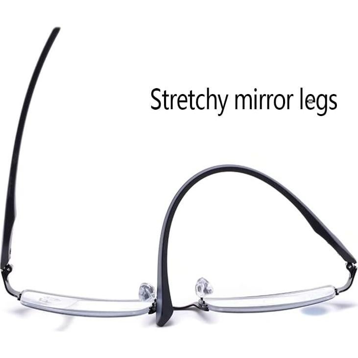 Photochromic Reading Glasses Men Half Frame Sunglasses Progressive Multifocus Readers +2.0 Rectangle Black