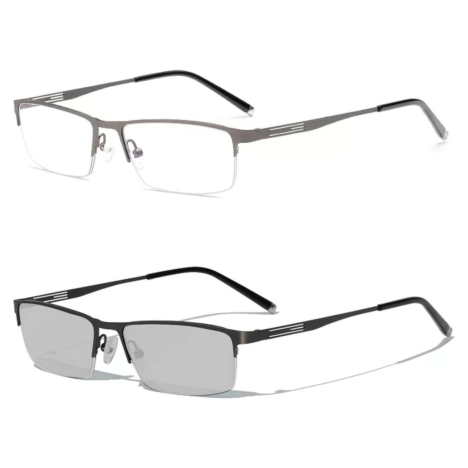 Gafas de lectura fotoquímicas Metal gris 1.5x para hombres
