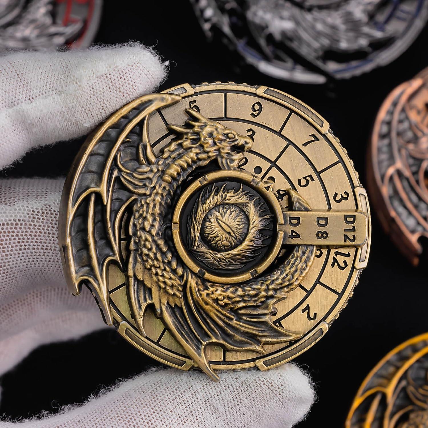 Juego de Dados DND 7 en 1 KERWELLSI Metal Antiguo