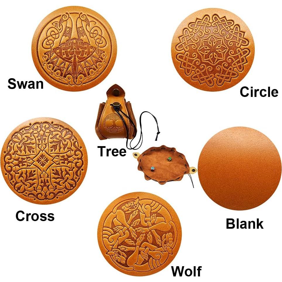 Bolsa de Dados Rollooo Negra y Gris - Cuero Genuino 13x8 cm