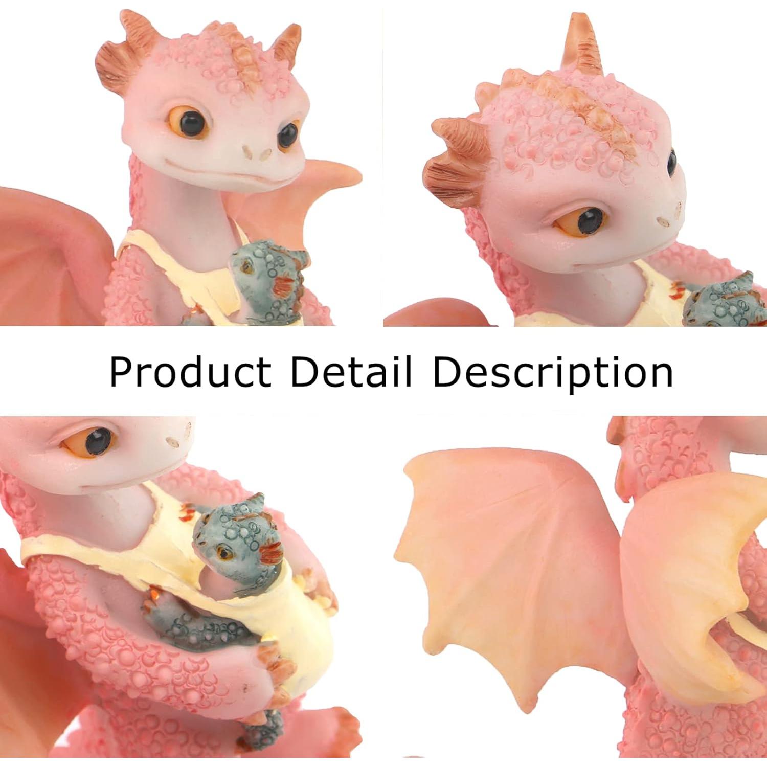 Estatua de Dragón KEEP KAP Madre e Hijo Resina Decorativa