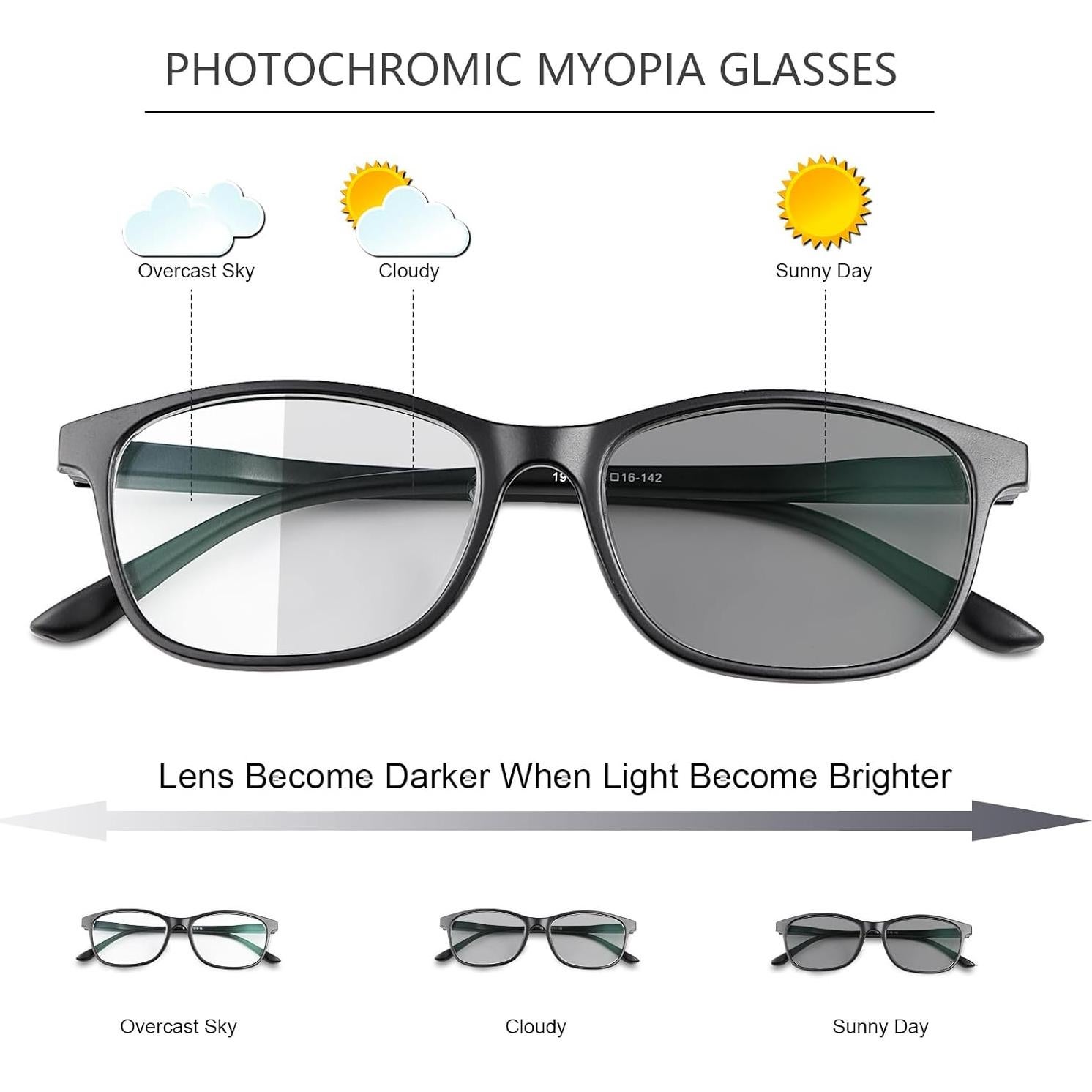 Gafas Fotoquímicas YIMI para Miopía Unisex - UV400