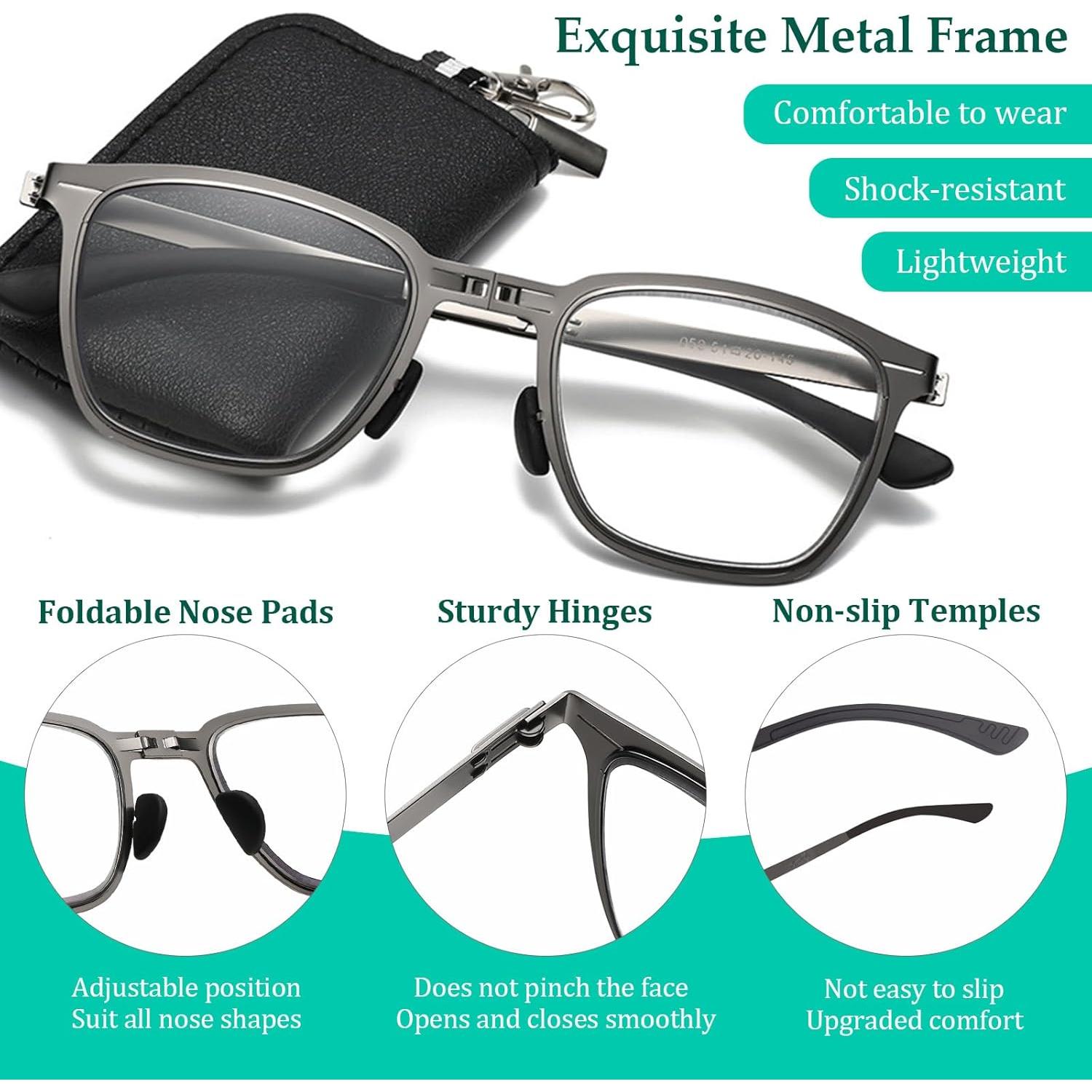 Gafas de lectura progresivas plegables Titanio 1.0x UV400