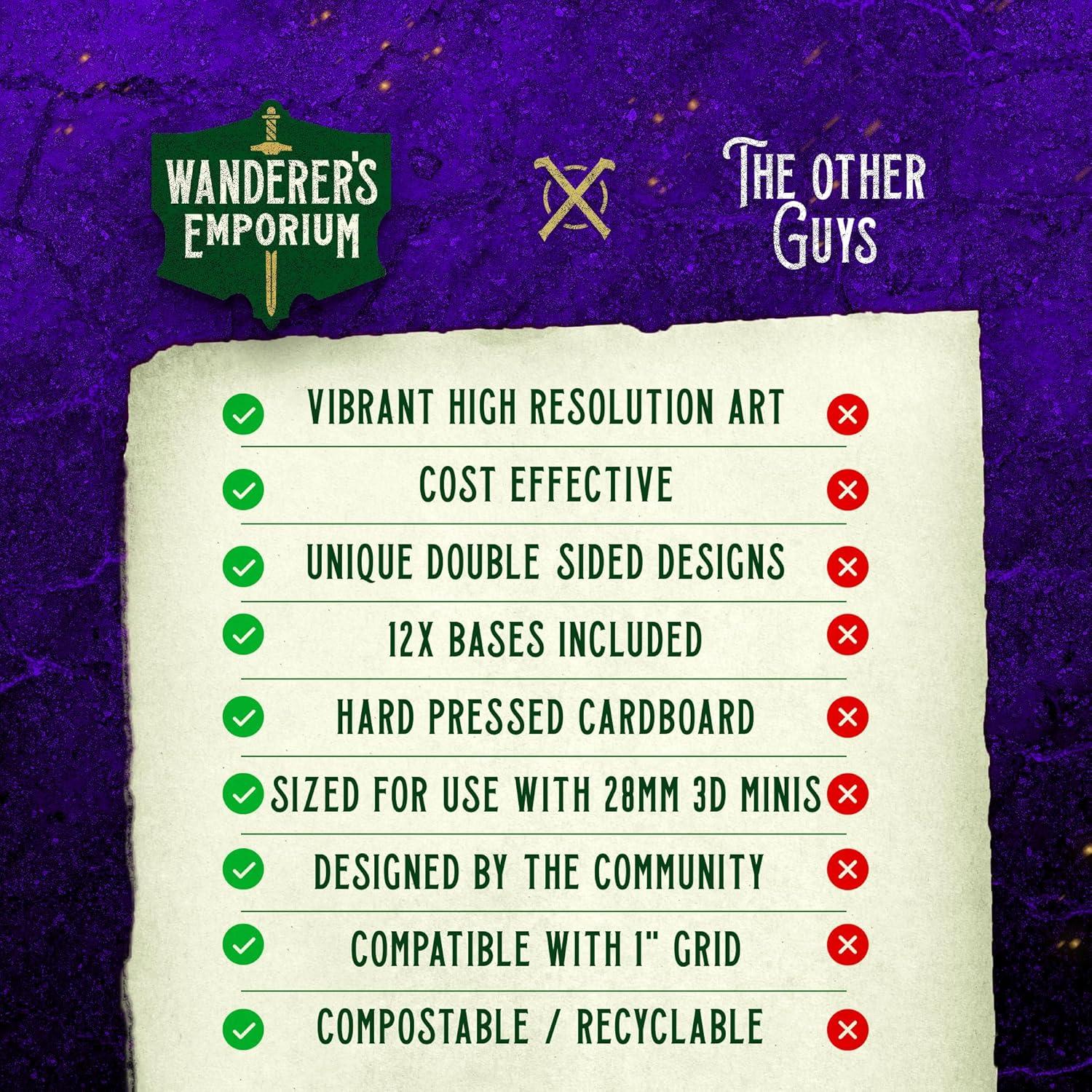 Miniaturas Planas Duras Wanderers Emporium 34 Piezas 28-32mm