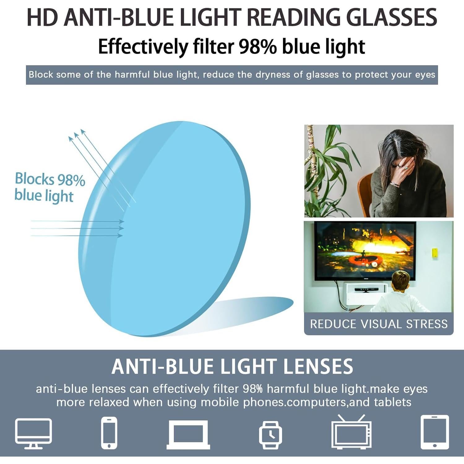 Gafas de lectura multifocales Progresivas UV400 - 2.5x