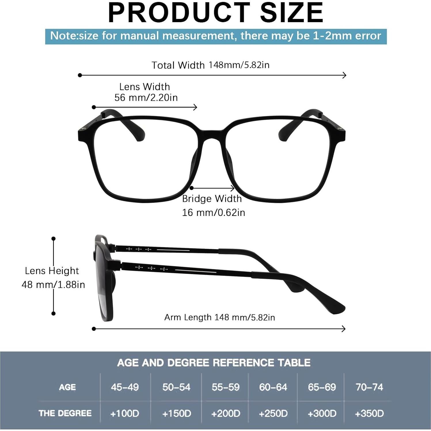 Gafas de lectura multifocales Progresivas UV400 - 2.5x