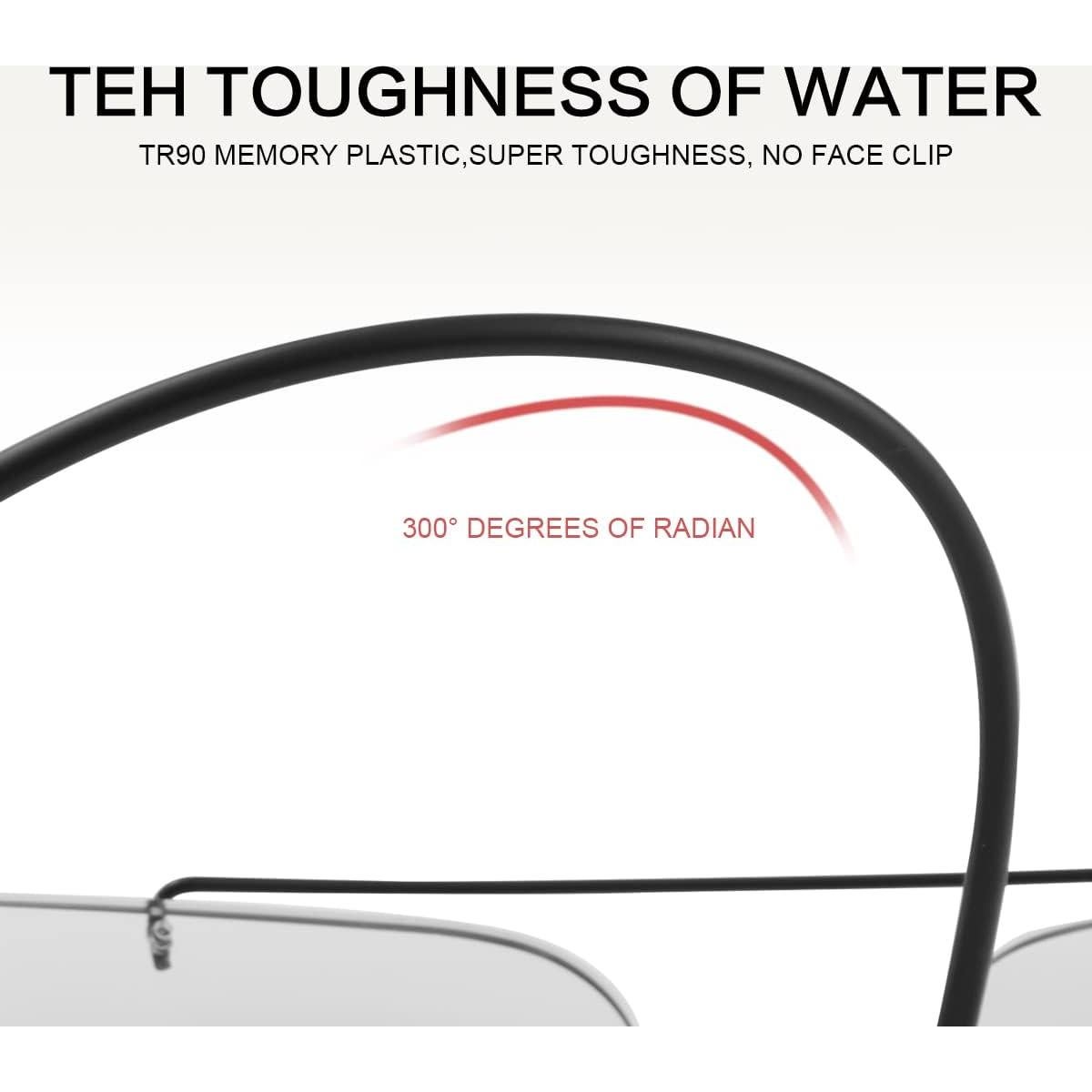 Gafas de lectura progresivas UV400 fotoquímicas 3.0x negras