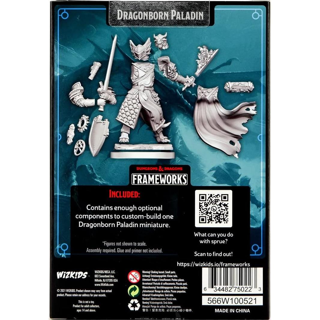 Figurita D&D Paladín Dragonborn Masculino Sin Pintar