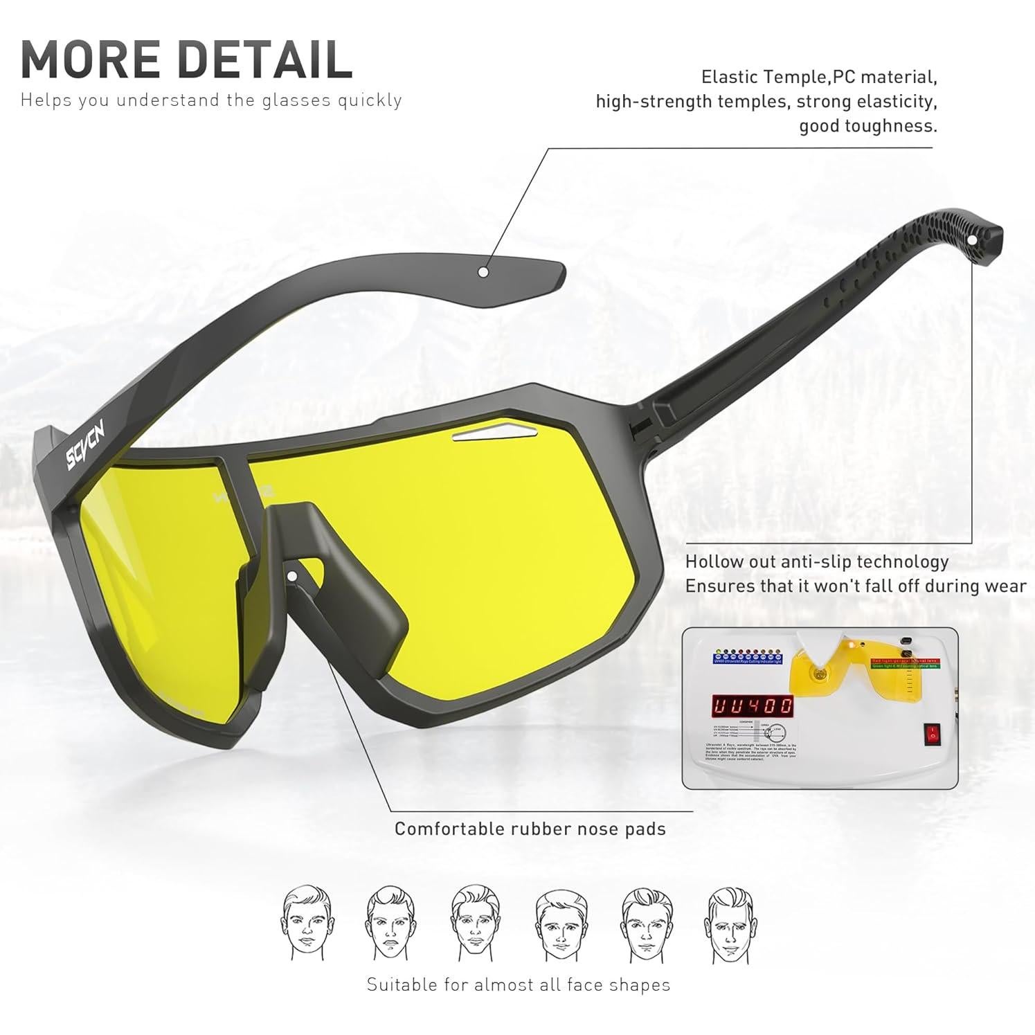 Gafas de Conducción Polarizadas SCVCN UV400 Amarillas