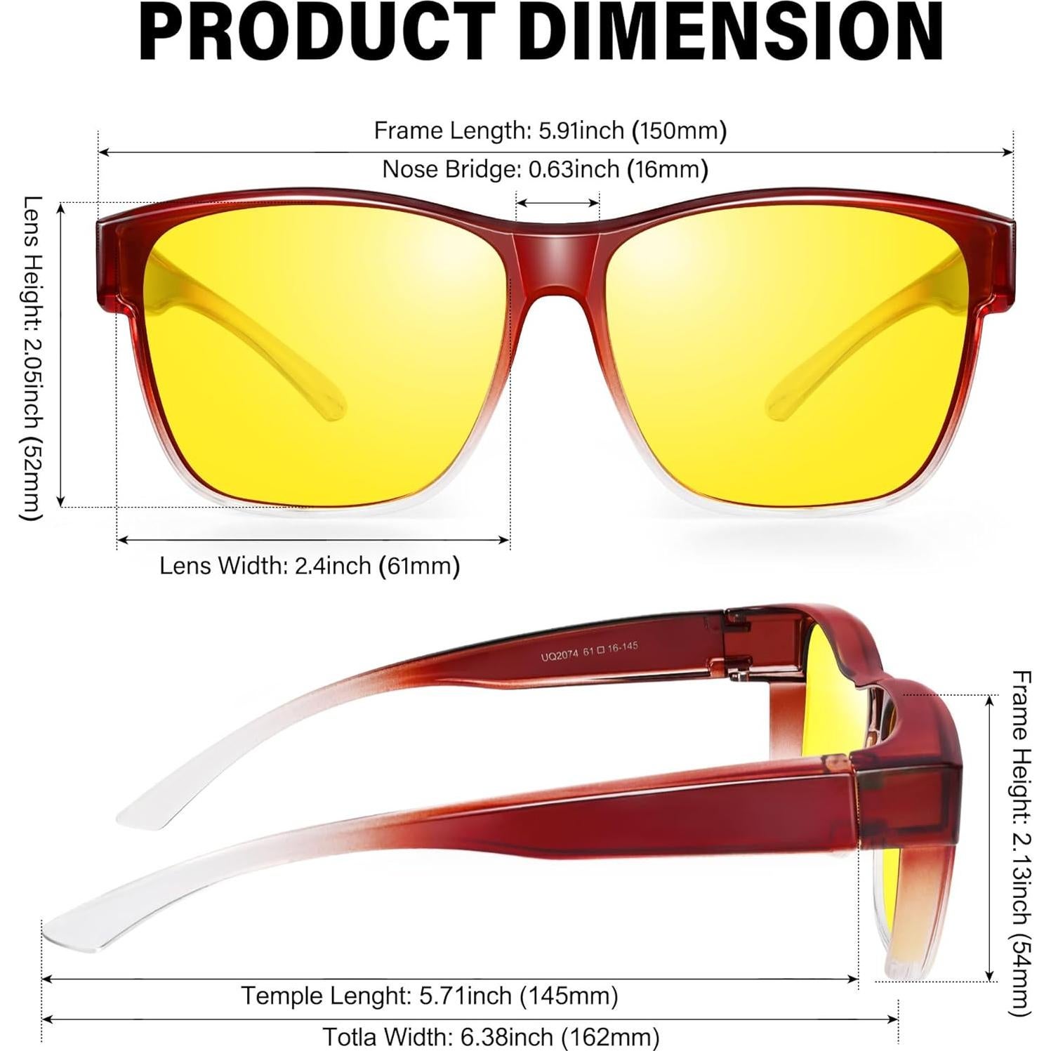 Gafas de sol URUMQI polarizadas para usar sobre gafas UV400