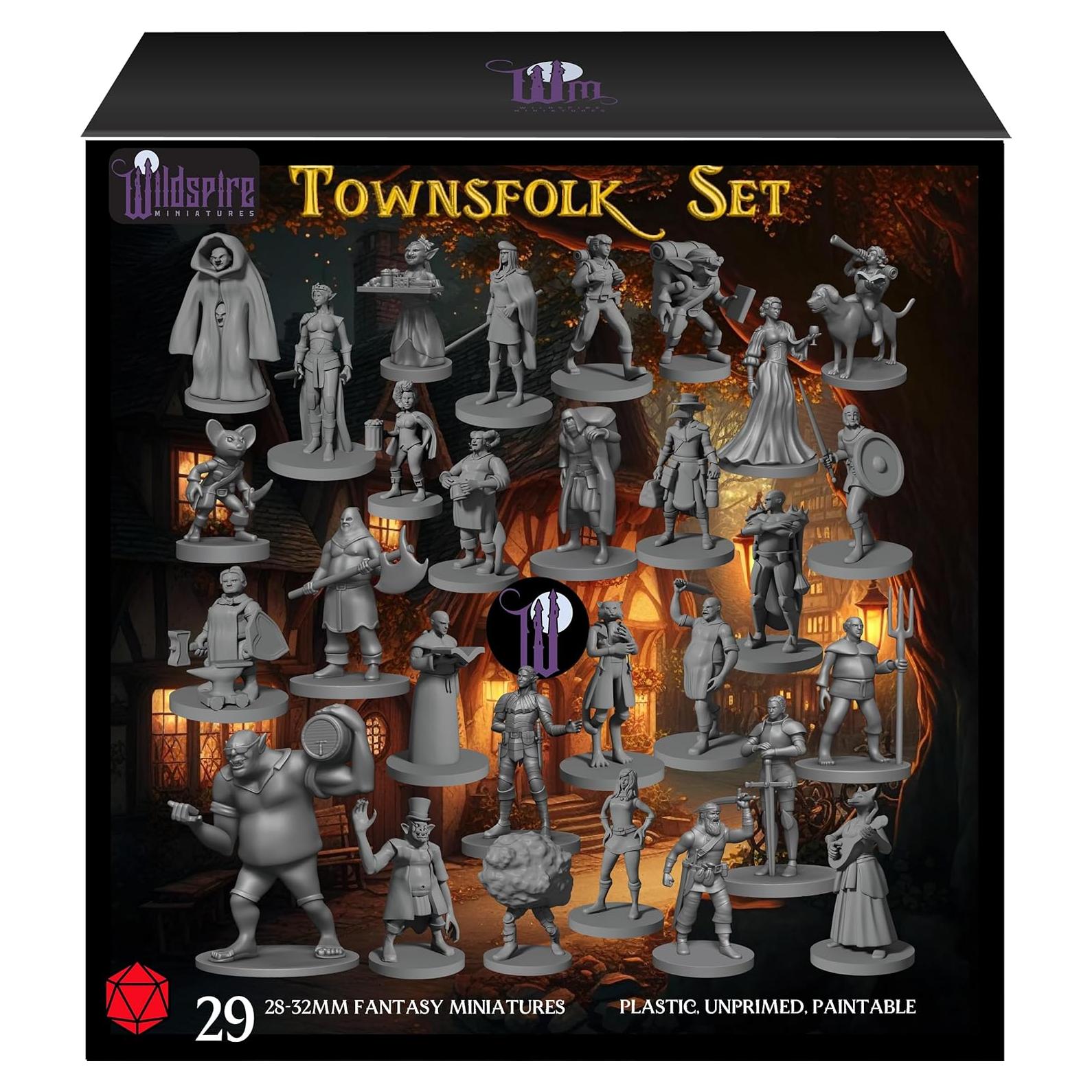 Conjunto de Miniaturas D&D 29 Figuras Sin Pintar Wildspire