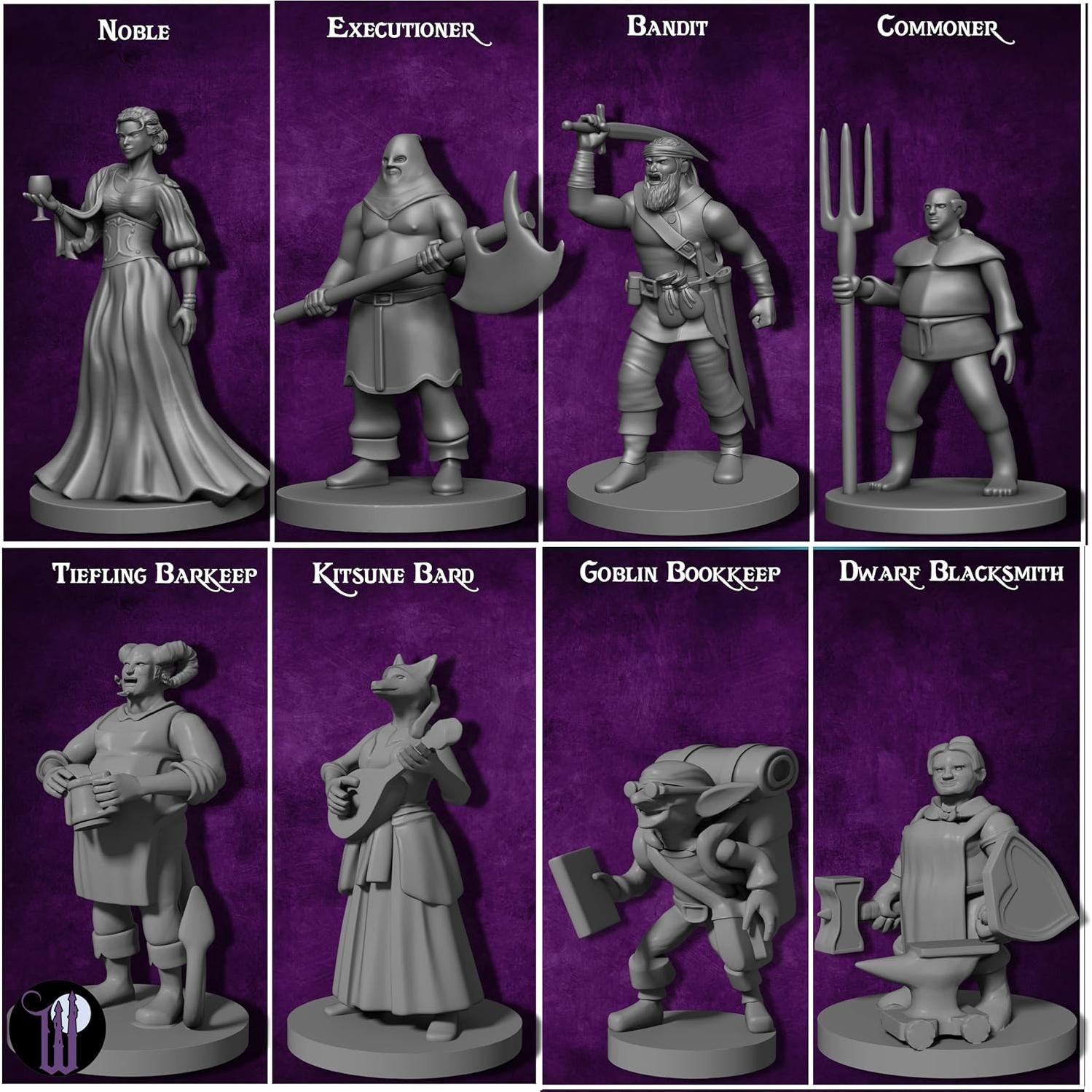 Conjunto de Miniaturas D&D 29 Figuras Sin Pintar Wildspire