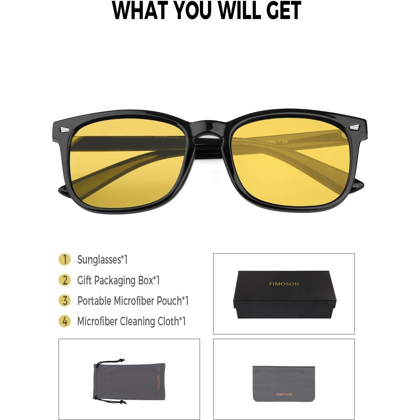 Gafas FIMOSON para Conducir de Noche Lentes Amarillos