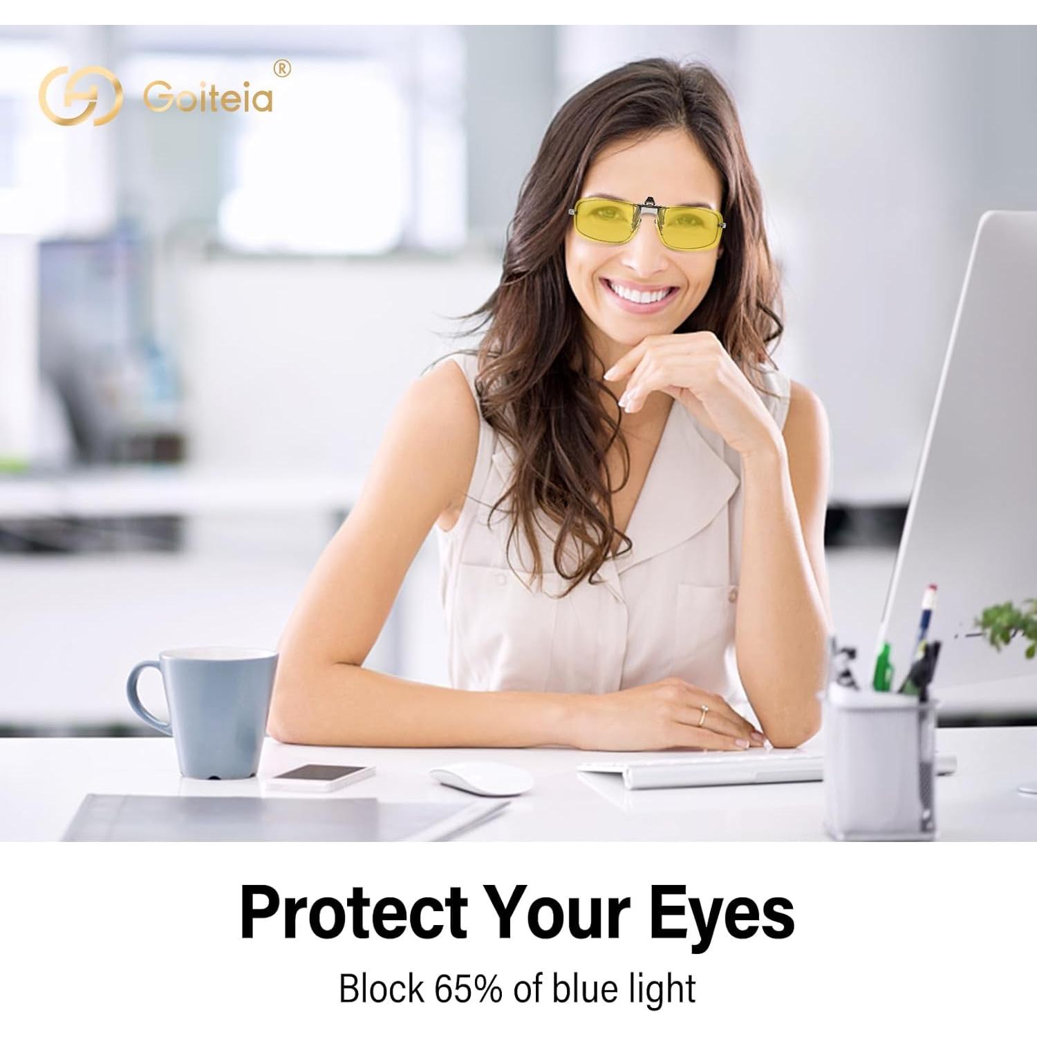 Gafas Clip On Goiteia Amarillas Bloqueadoras Luz Azul