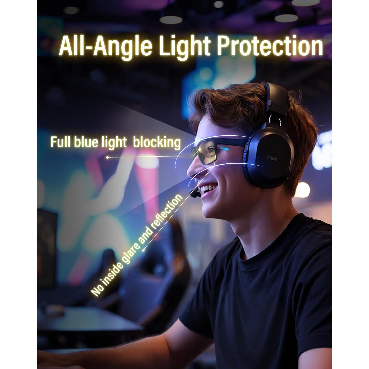 Gafas de luz azul Goiteia amarillas para juegos sin fatiga