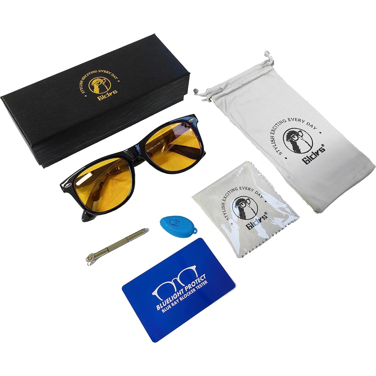 Gafas de Luz Azul Glclrs Cuadradas Amarillas para Adultos