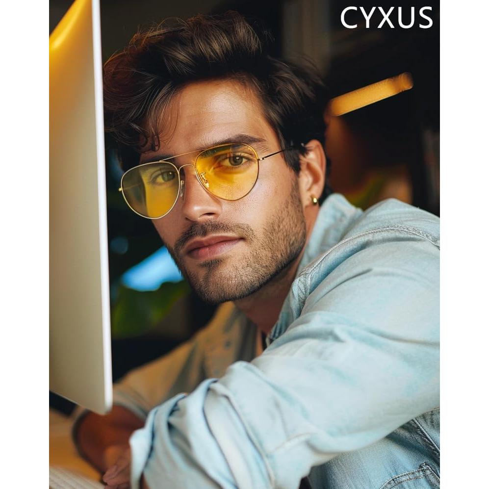 Gafas Aviador Cyxus Anti Luz Azul 8805 Marco Metal
