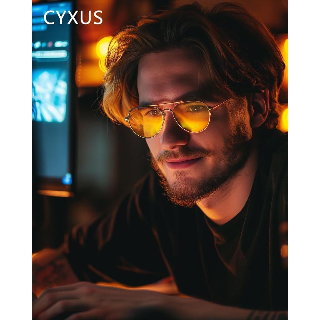 Gafas Aviador Cyxus Anti Luz Azul 8805 Marco Metal