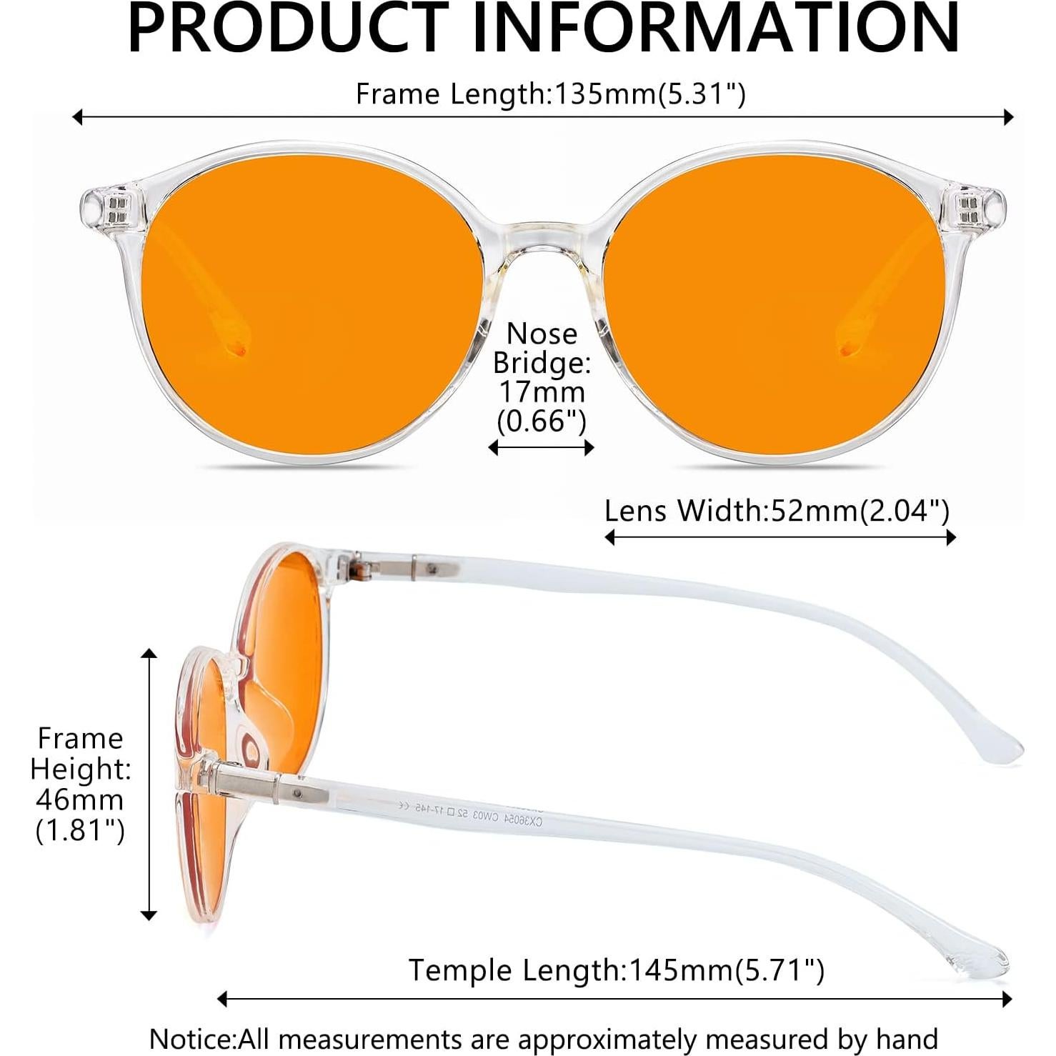 Gafas LIKSMU Bloqueo Luz Azul Naranja 99.99% 52mm