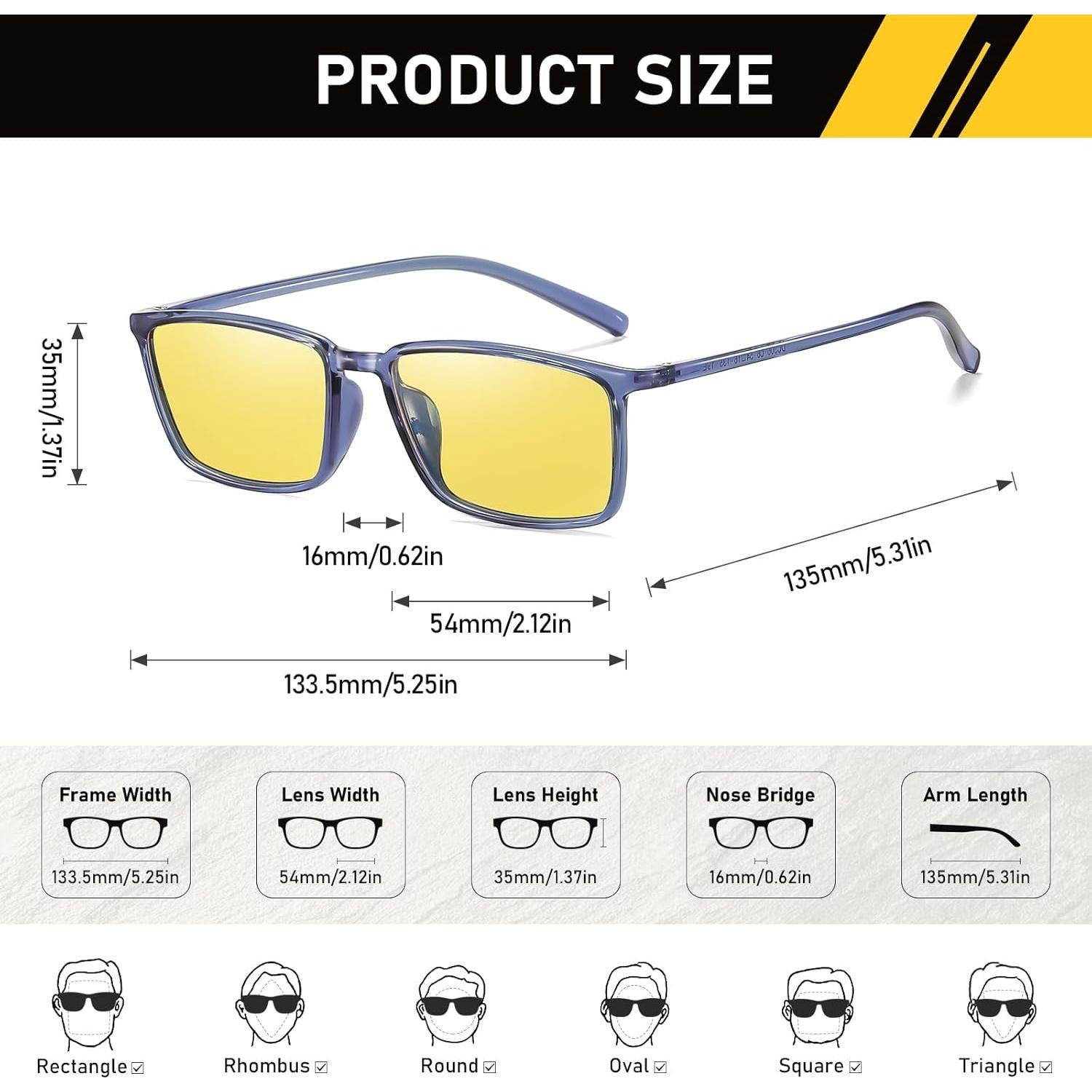 Gafas Amarillas Polarizadas DUCO para Mujeres con Visión Nocturna