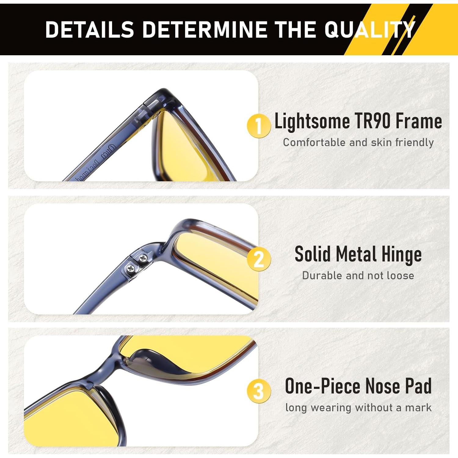 Gafas Amarillas Polarizadas DUCO para Mujeres con Visión Nocturna