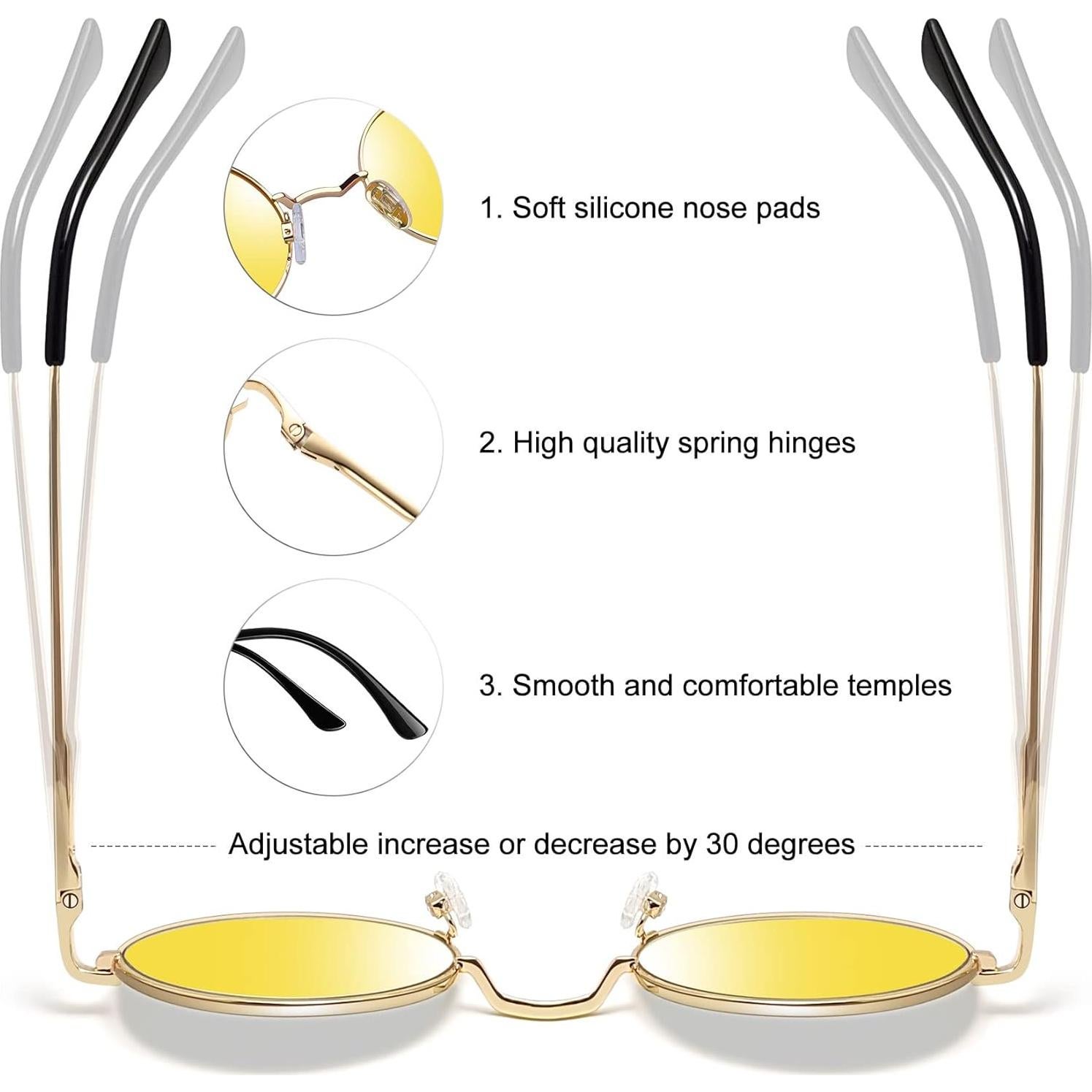 Gafas de sol redondas Joopin UV400 unisex ligeras y cómodas