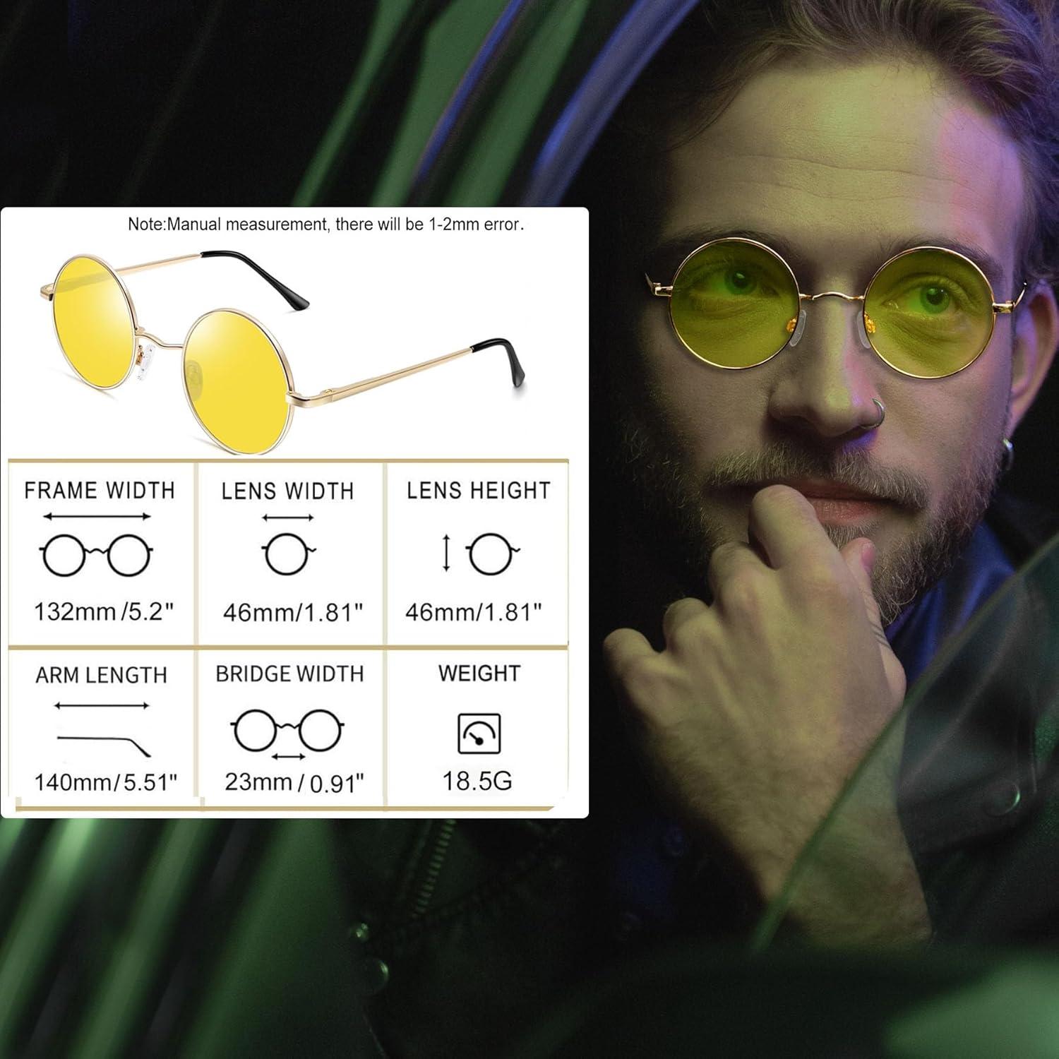 Gafas de sol redondas Joopin UV400 unisex ligeras y cómodas