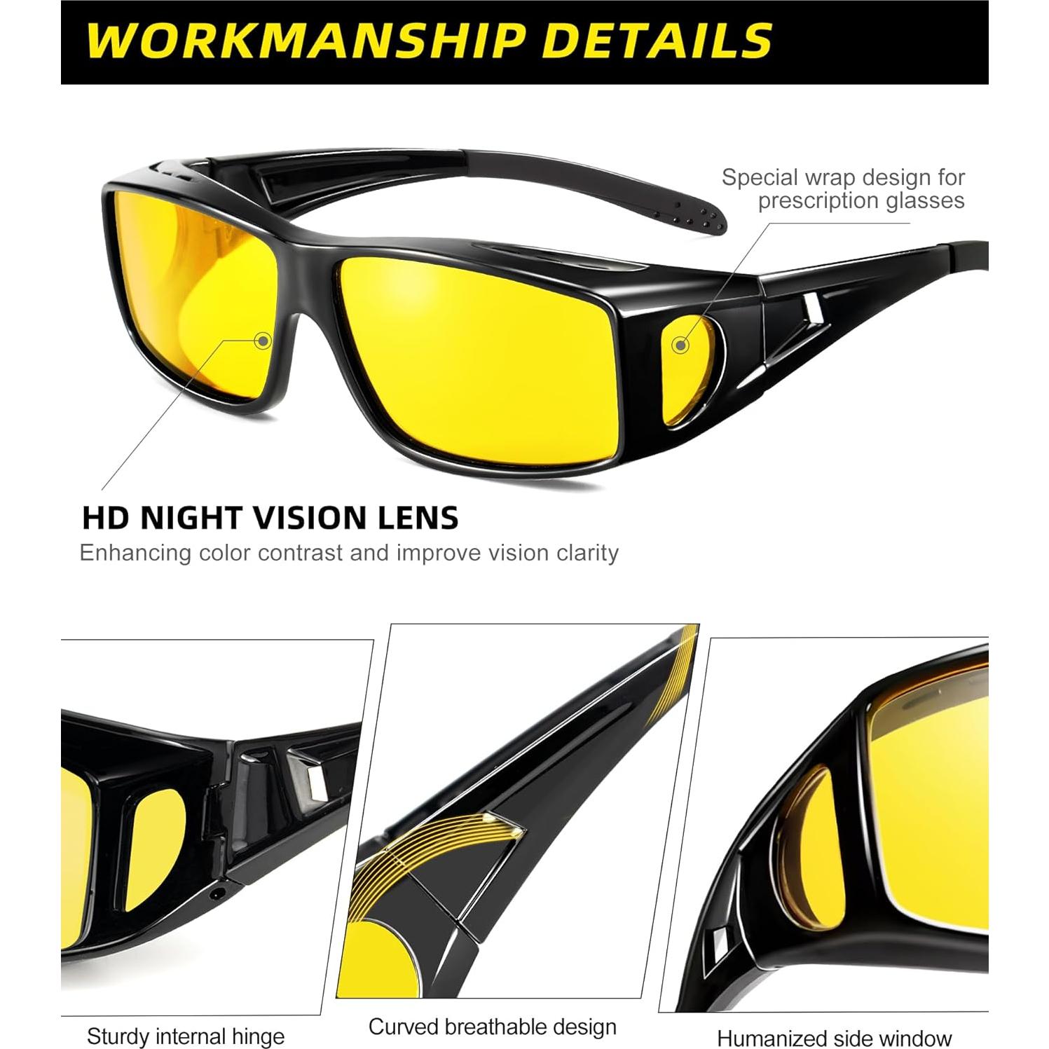 Gafas de Visión Nocturna OUKEMAX para Conducir - Set de 3