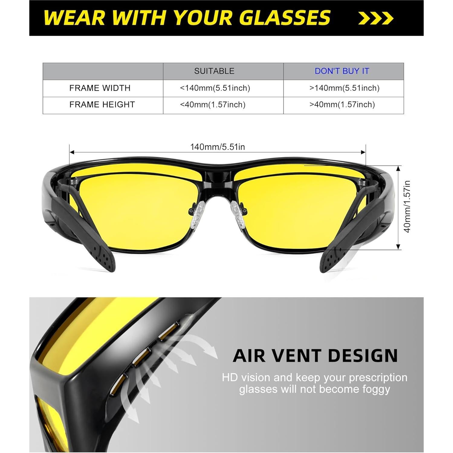 Gafas de Visión Nocturna OUKEMAX para Conducir - Set de 3