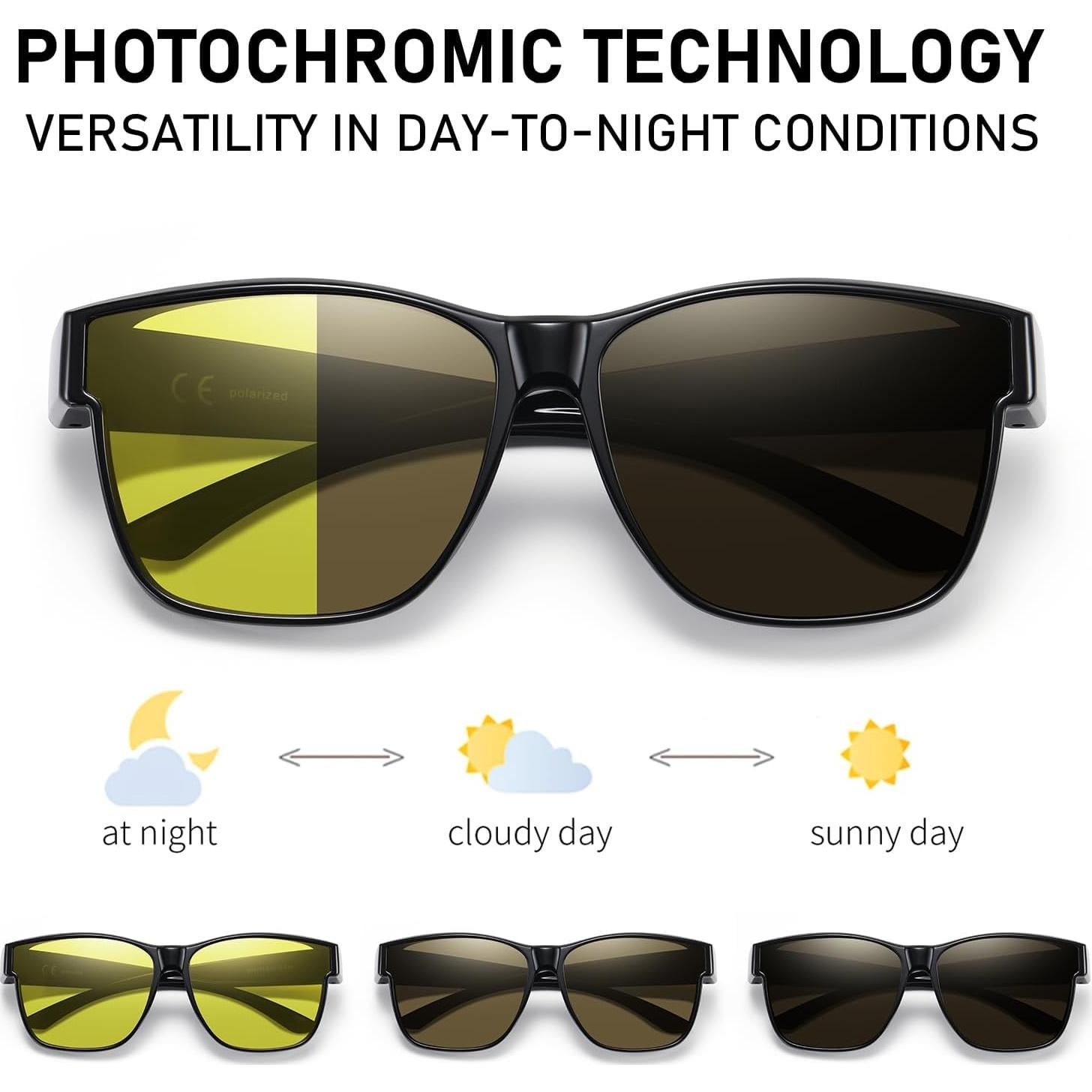 Gafas de sol Wzerry Polarizadas sobre gafas UV400 Unisex