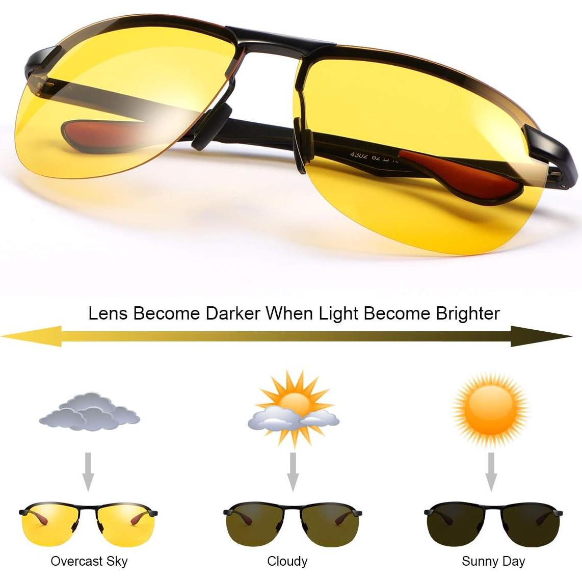 Gafas de sol fotocromáticas YIMI UV400 para hombres y mujeres