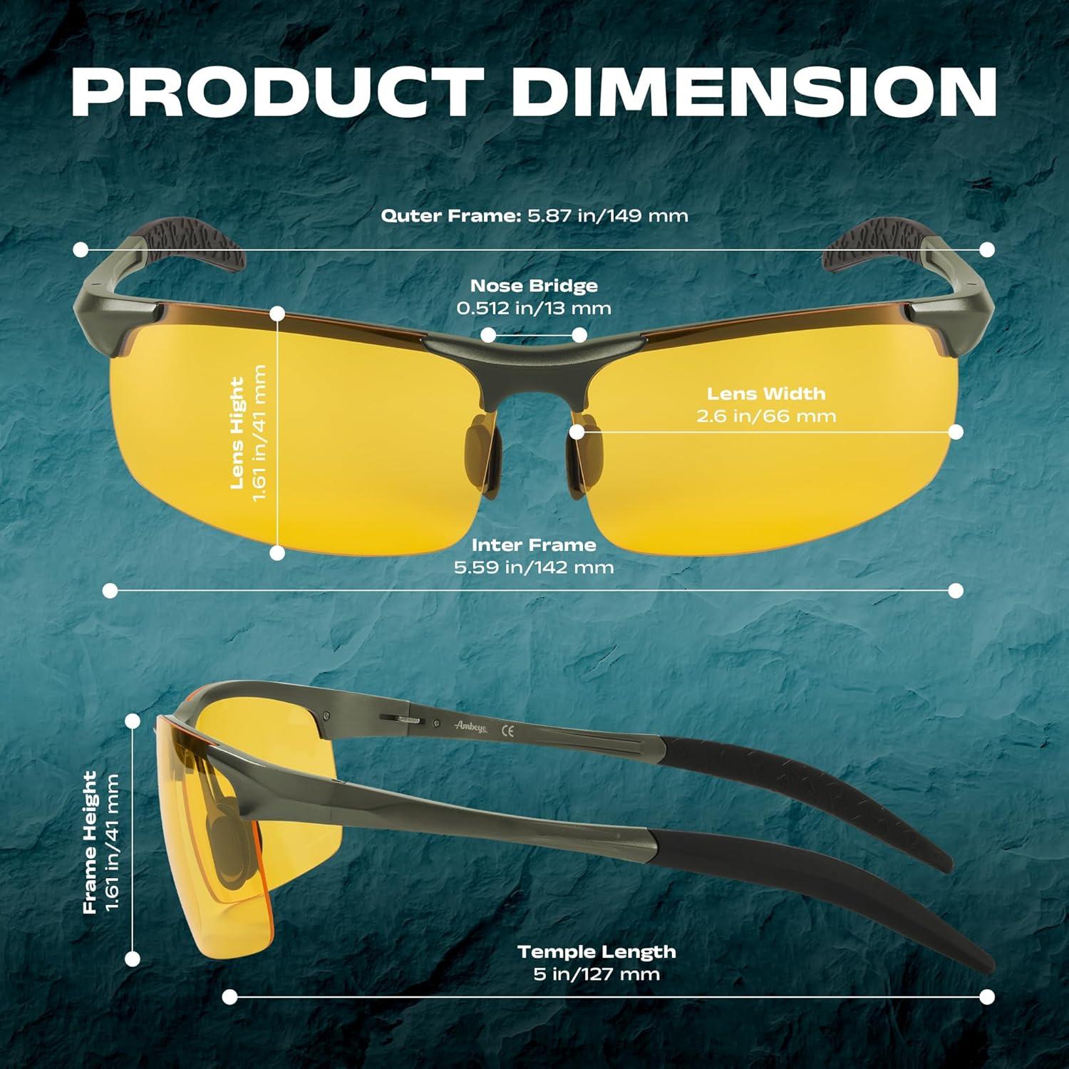 Gafas de Visión Nocturna Polarizadas Y2K Gun-Black UV400