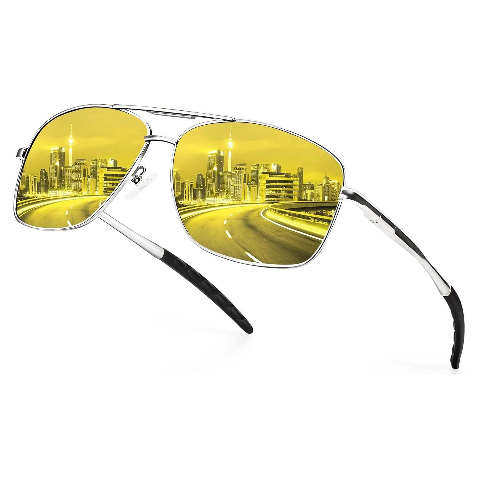 Gafas de sol polarizadas Aviador X18 plateadas UV400