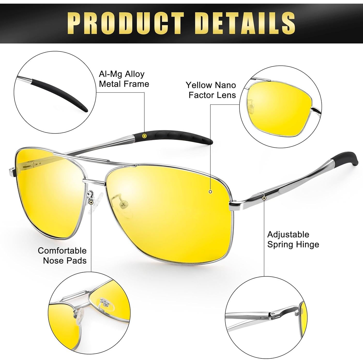 Gafas de sol polarizadas Aviador X18 plateadas UV400