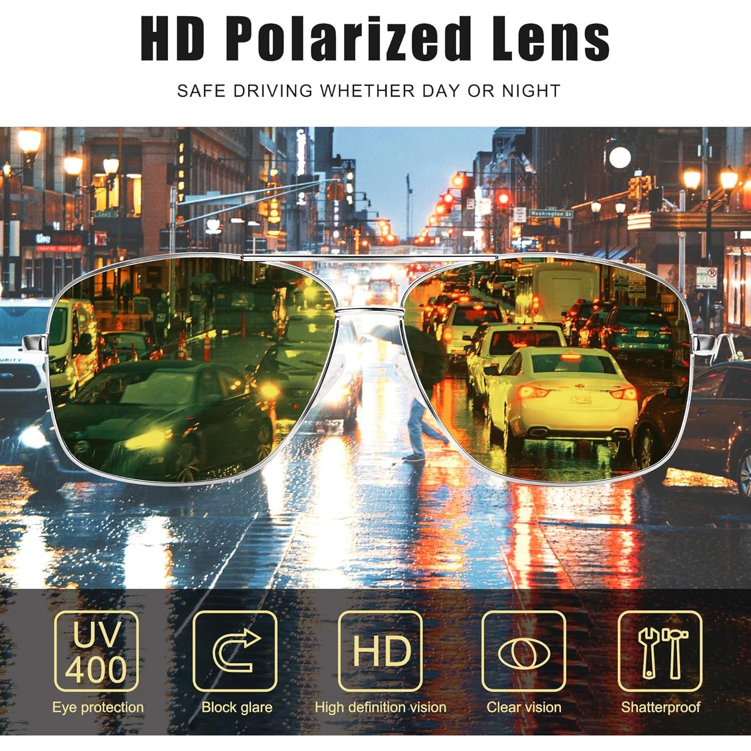 Gafas de sol polarizadas Aviador X18 plateadas UV400