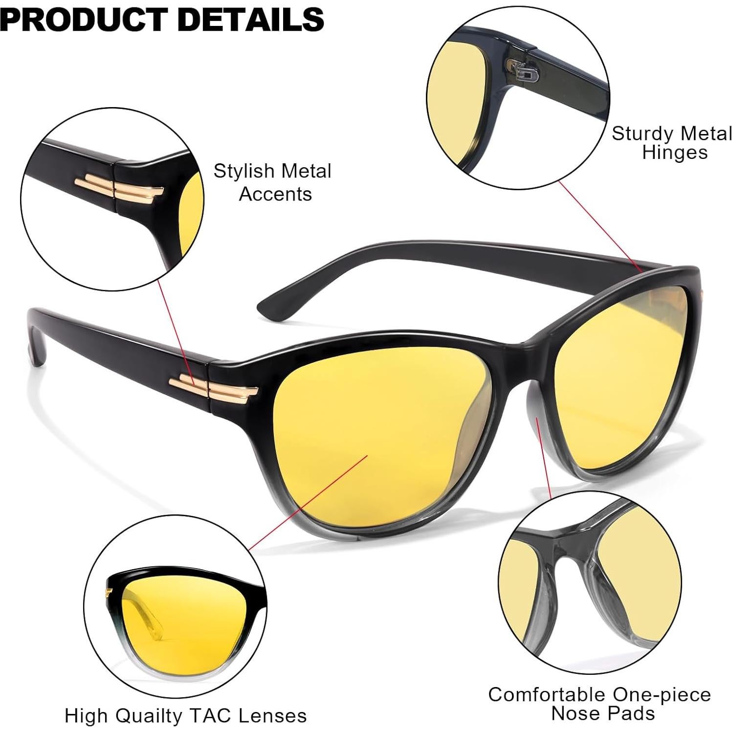 Gafas de Conducción Nocturna IGnaef Amarillas Polarizadas