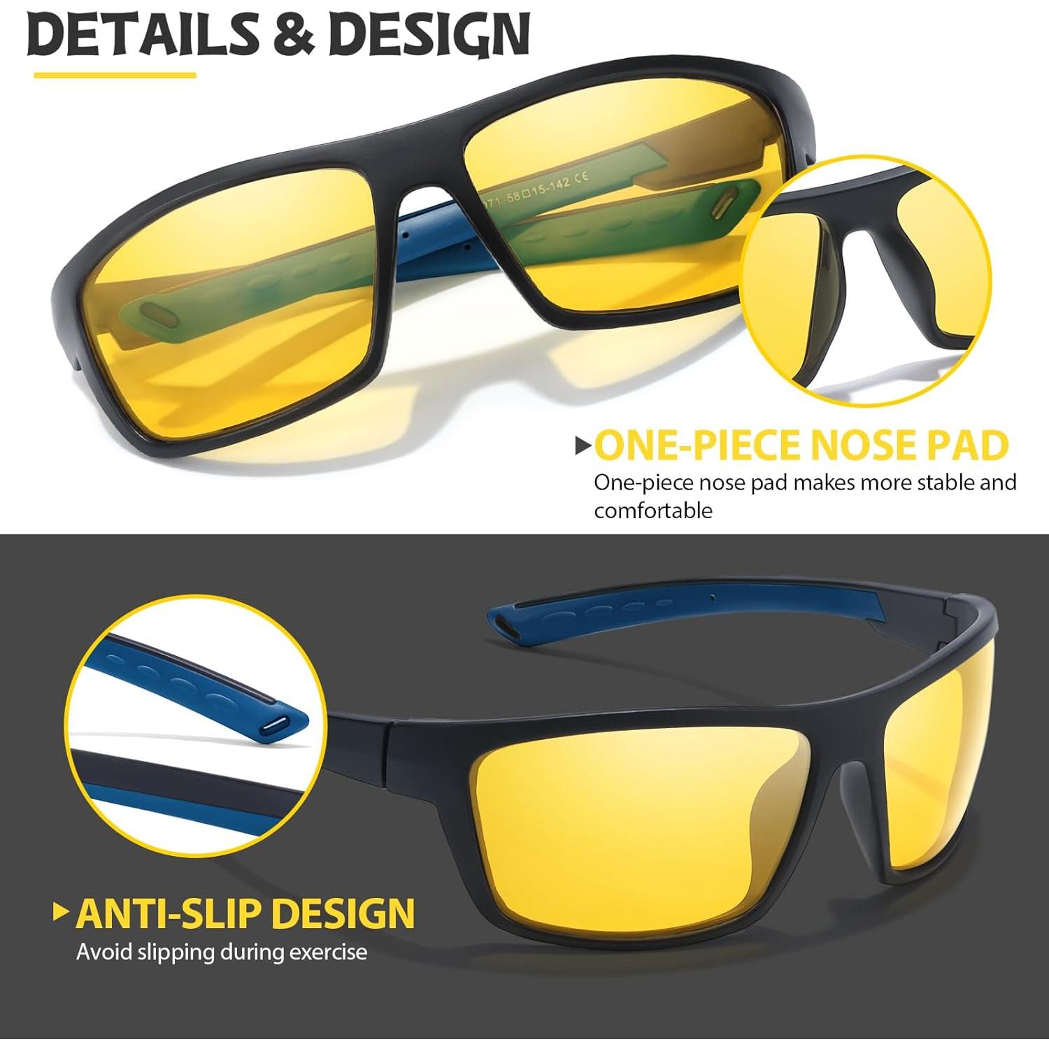 Gafas de Visión Nocturna LVIOE Amarillas Envolventes