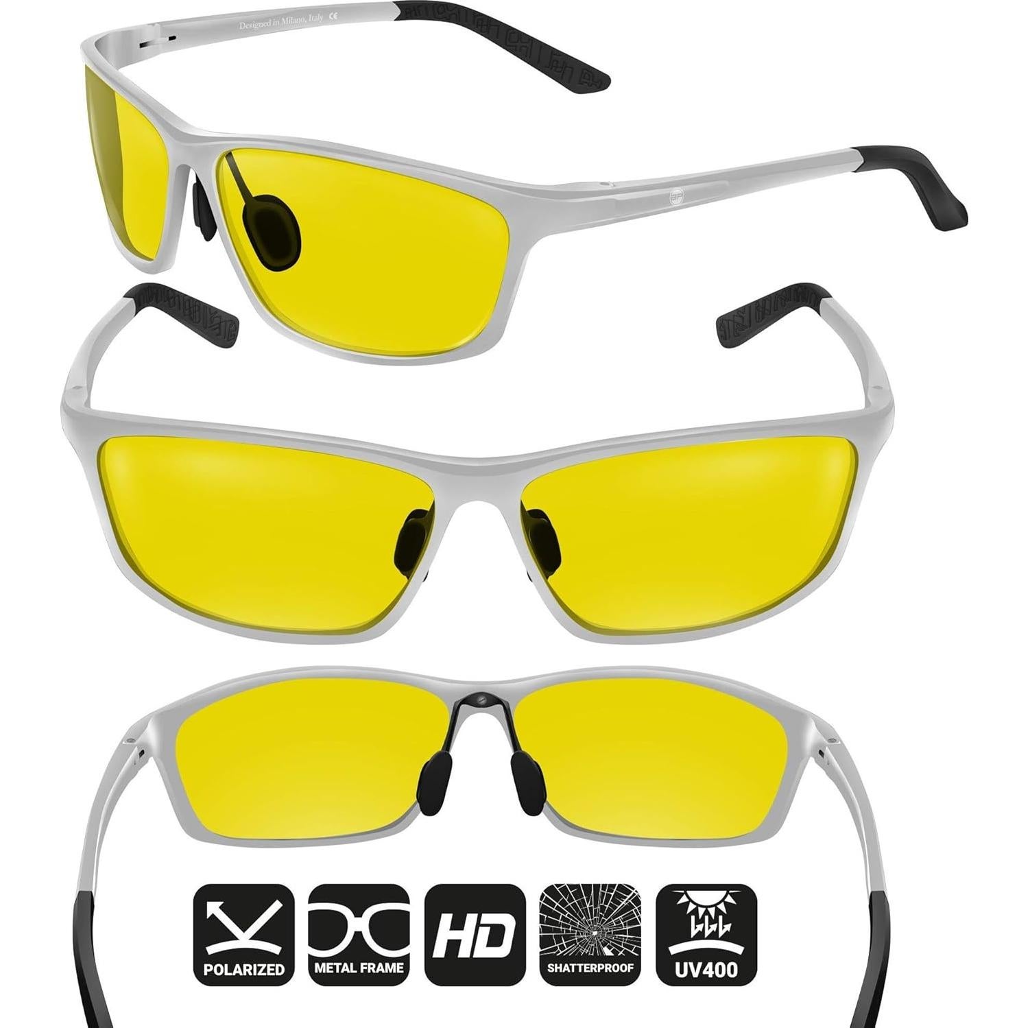 Gafas de Conducción Nocturna BLUPOND Rally - Visión Amarilla HD