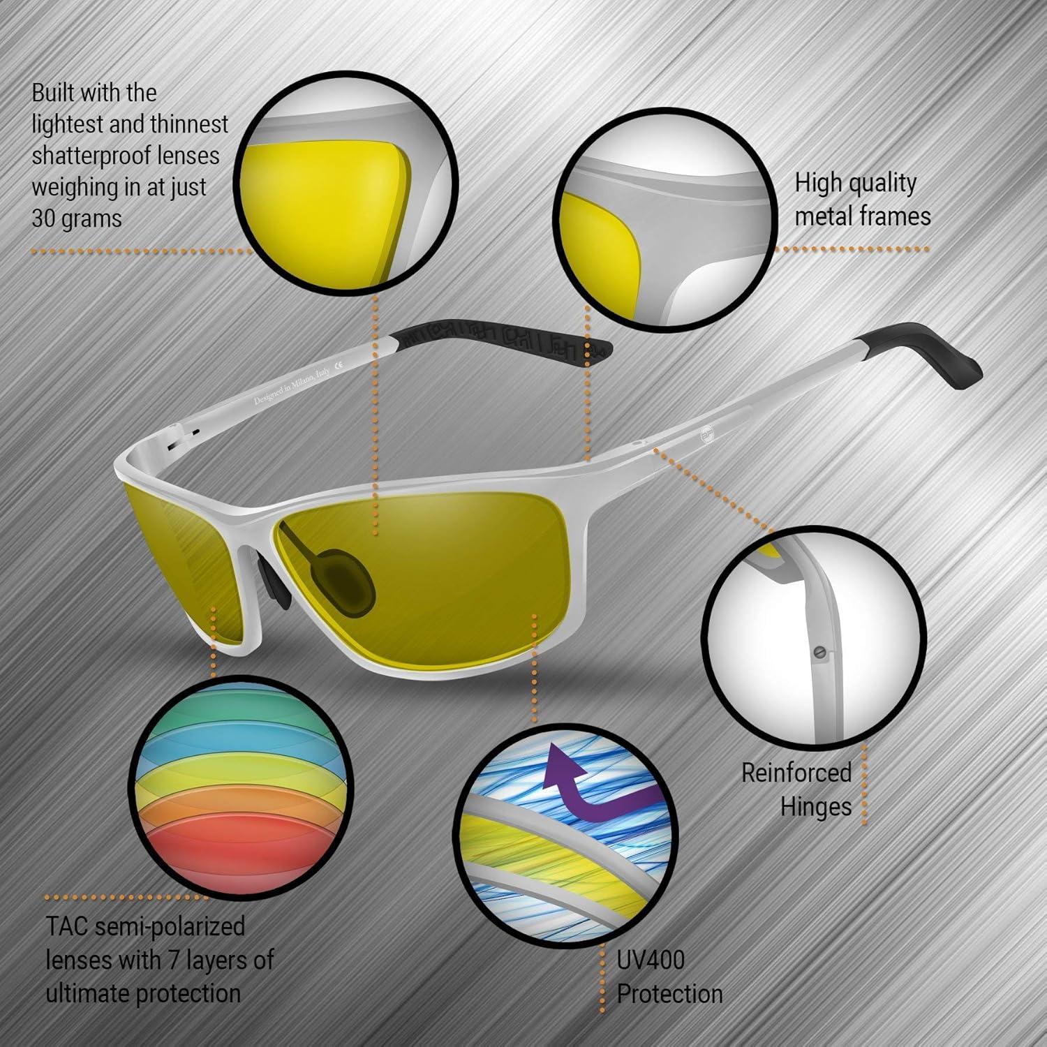 Gafas de Conducción Nocturna BLUPOND Rally - Visión Amarilla HD