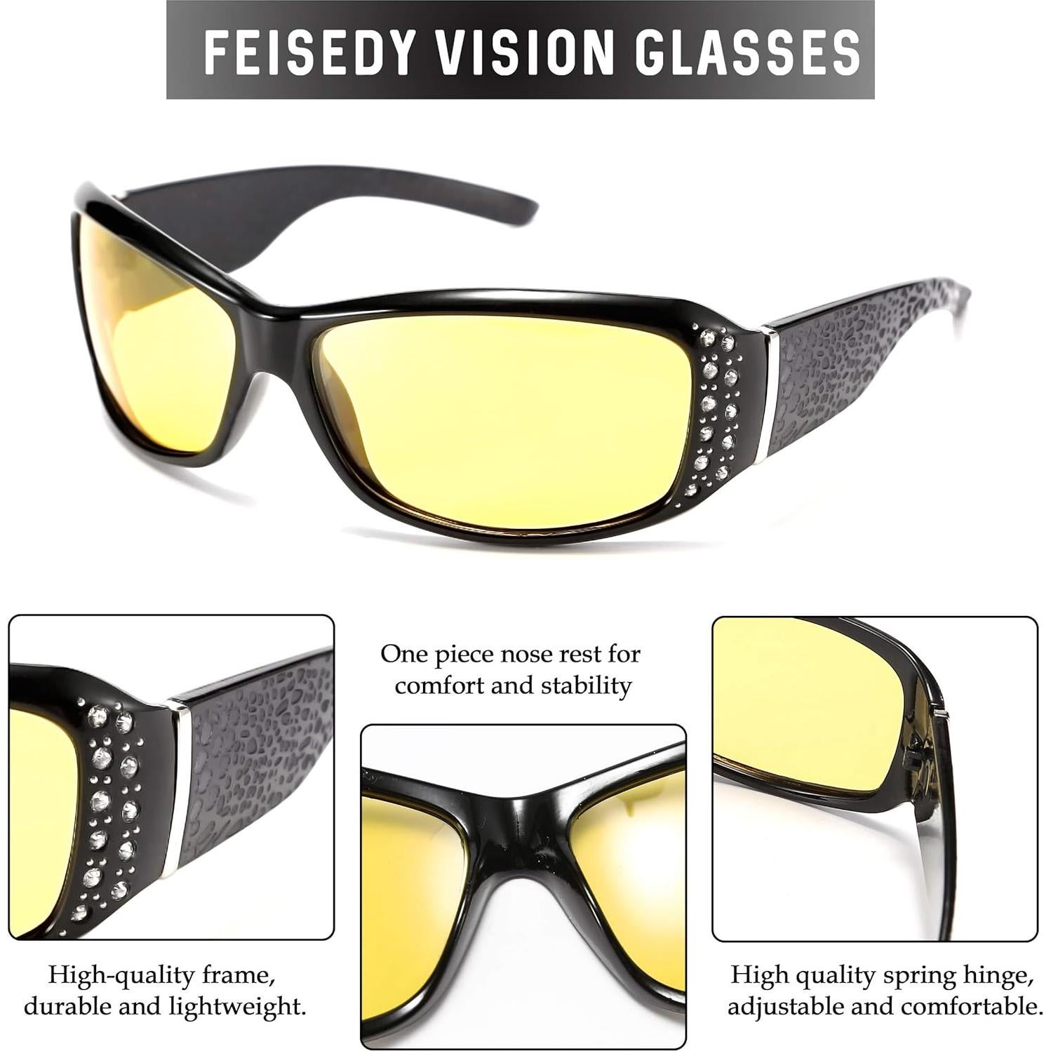 Gafas Envolventes FEISEDY Amarillas Antideslumbrantes