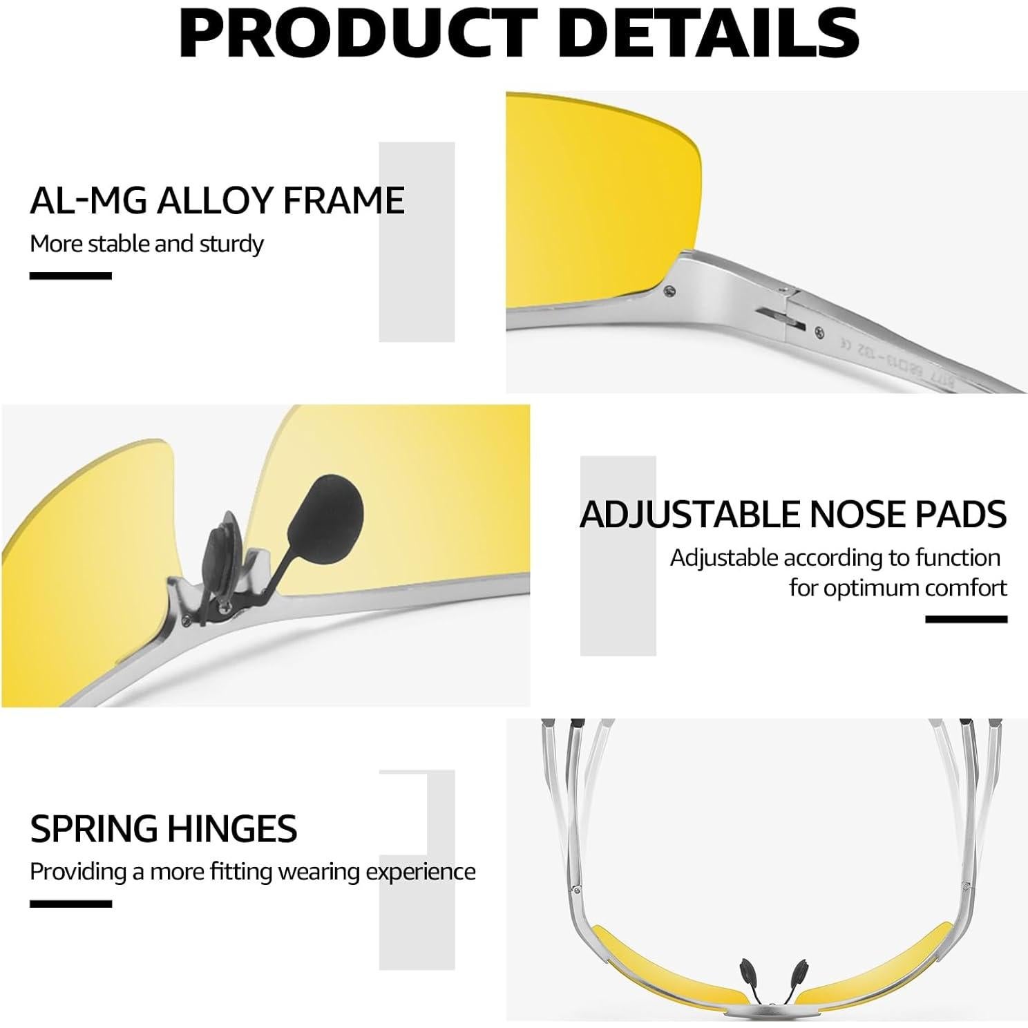 Gafas de Visión Nocturna LVIOE Amarillas Antirreflejo