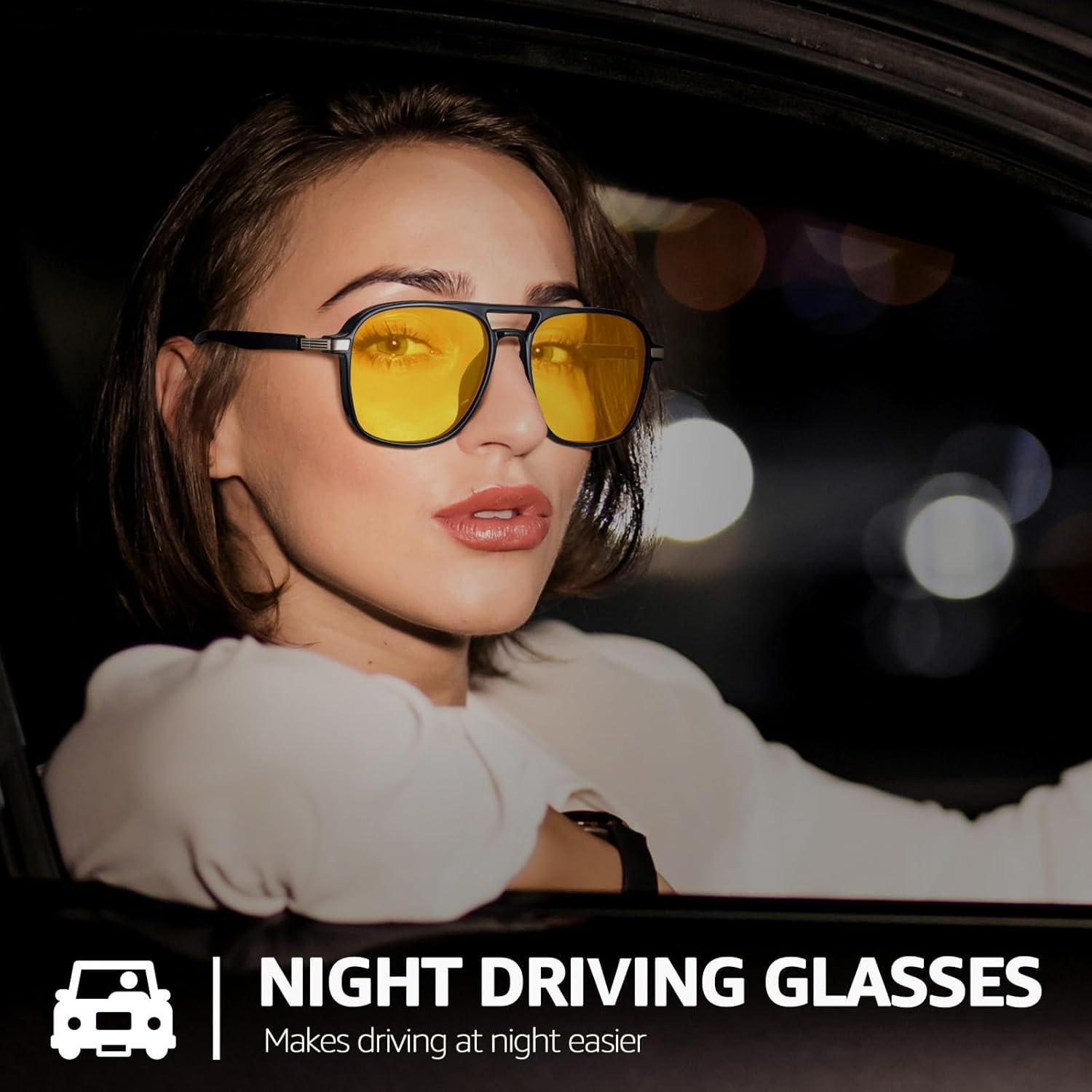 Gafas de Conducción Nocturna SIPHEW Polarizadas Amarillas