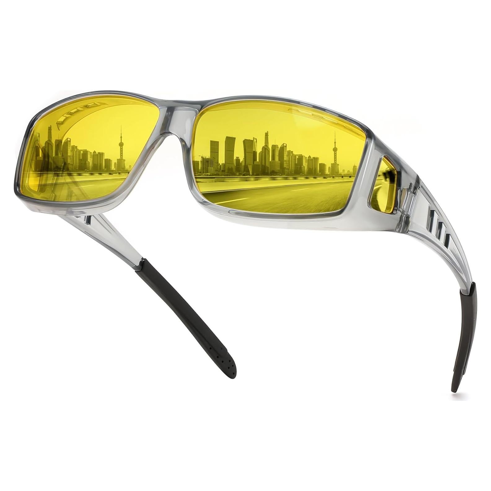 Gafas de Conducción Nocturna FEISEDY Lente Amarillo Polarizadas