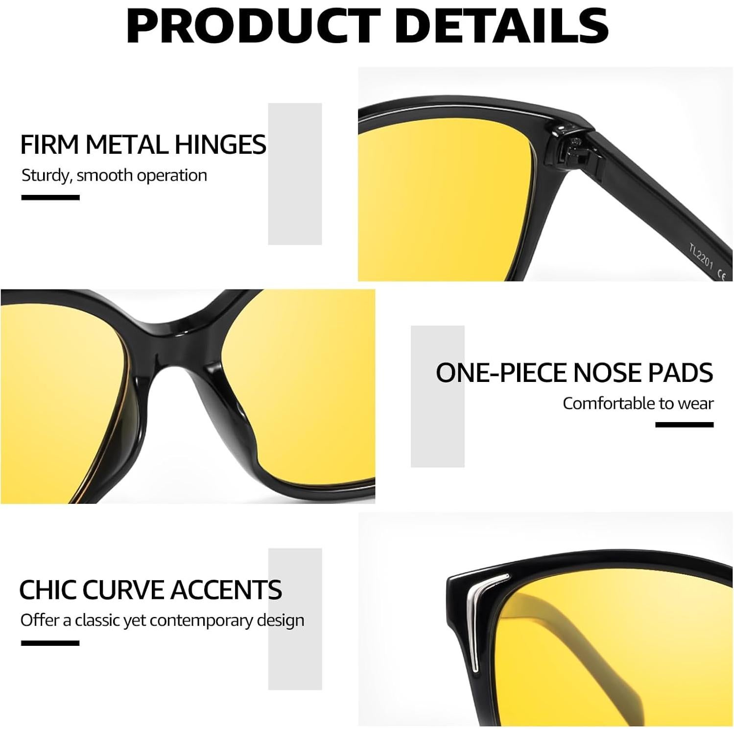 Gafas de Conducción LVIOE Antideslumbrantes Amarillas HD