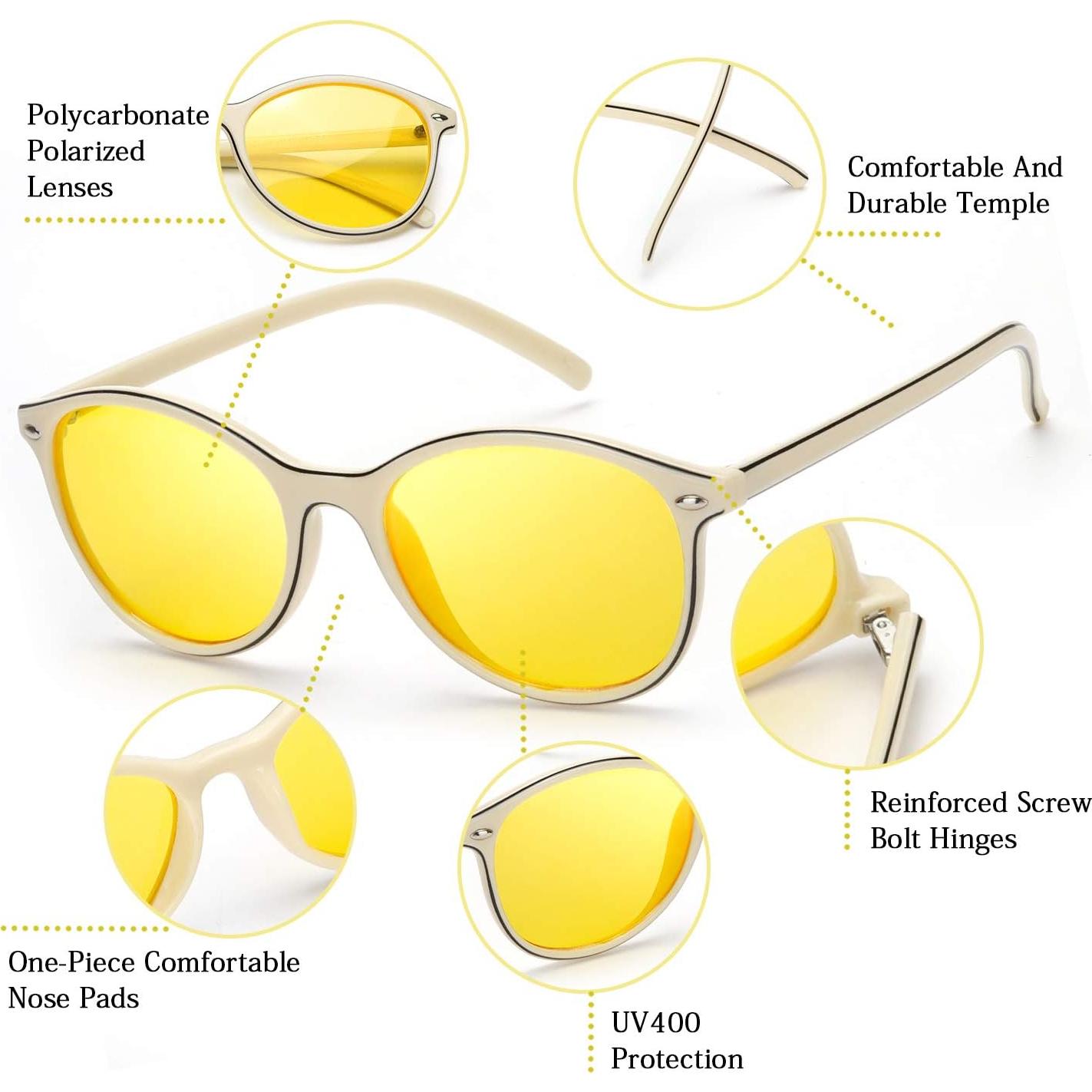 Gafas de Visión Nocturna TJUTR Amarillas Polarizadas Mujeres