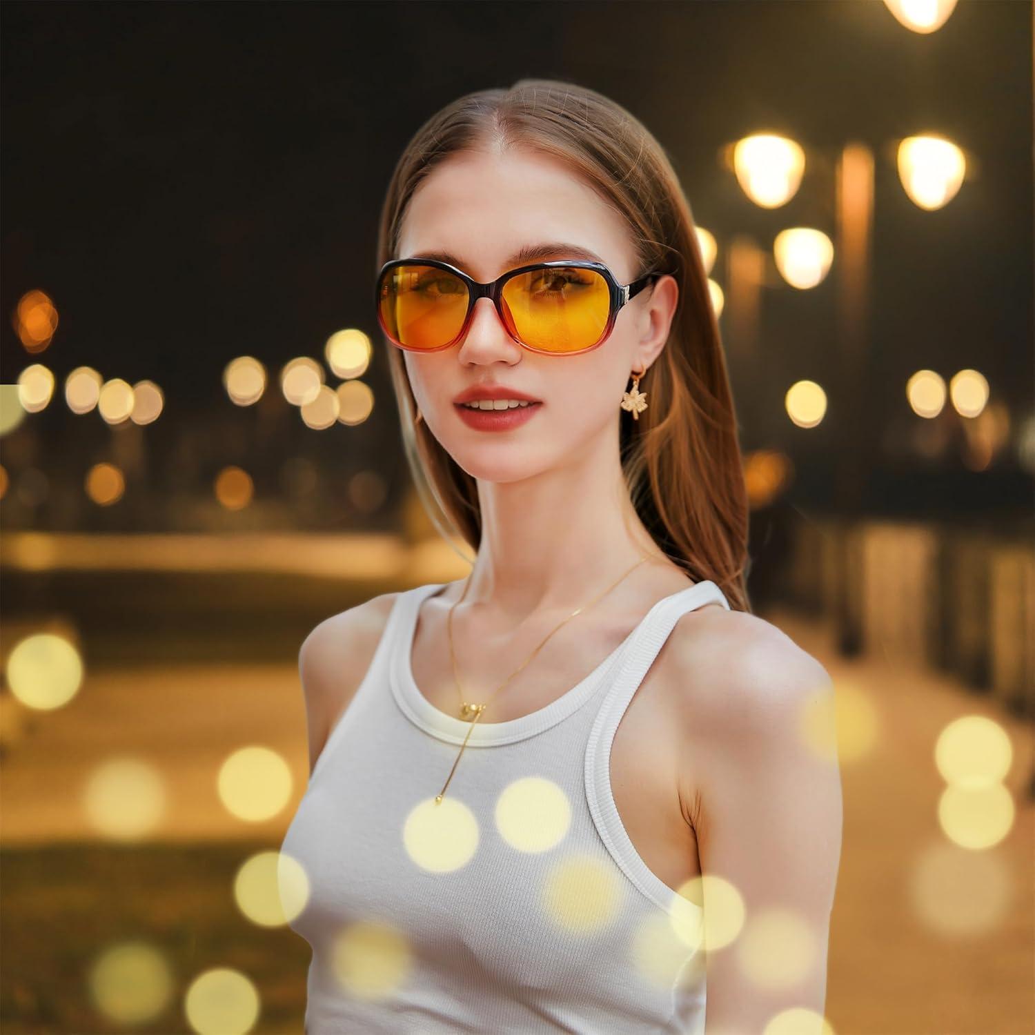 Gafas Nocturnas FEISEDY Amarillas para Mujeres B2548