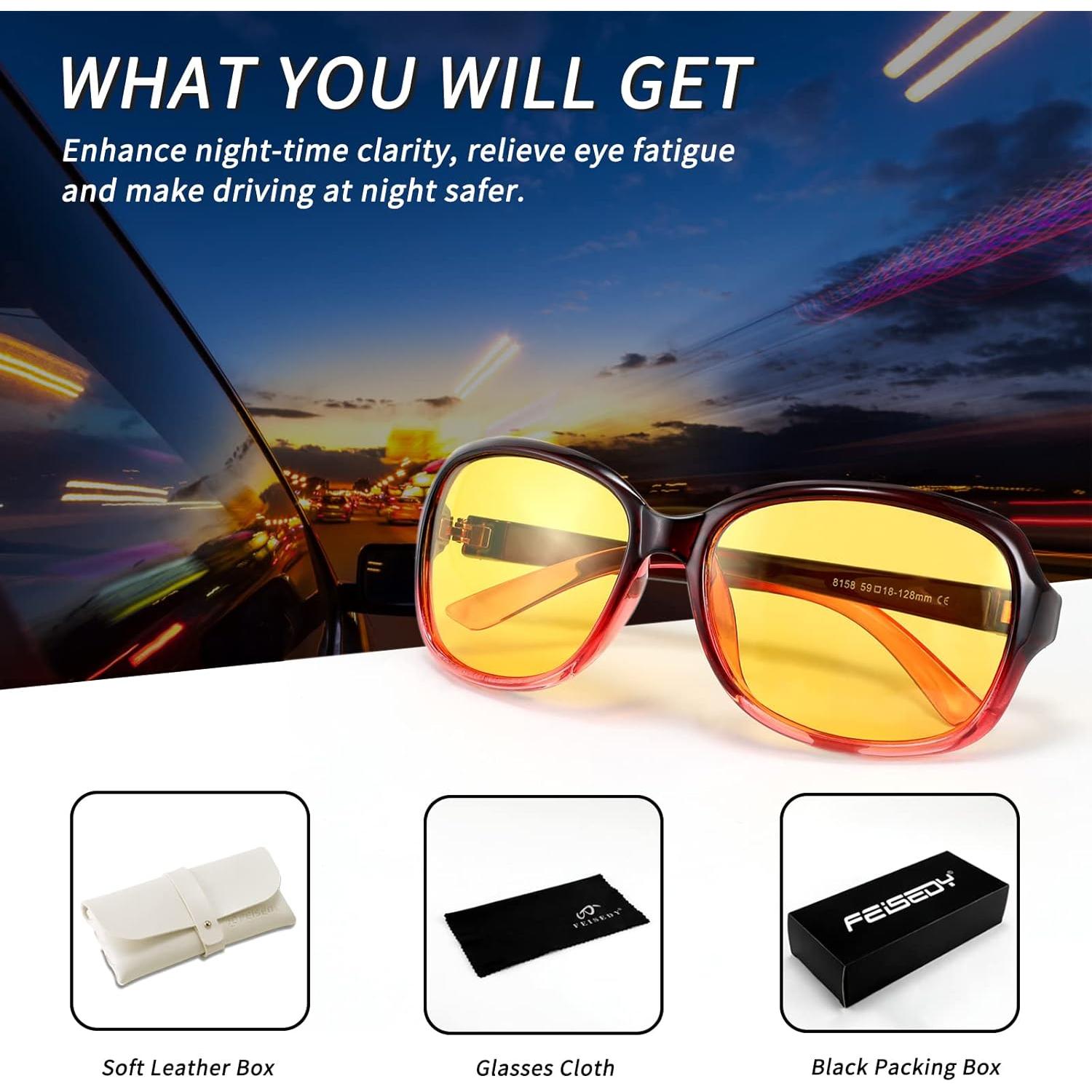 Gafas Nocturnas FEISEDY Amarillas para Mujeres B2548