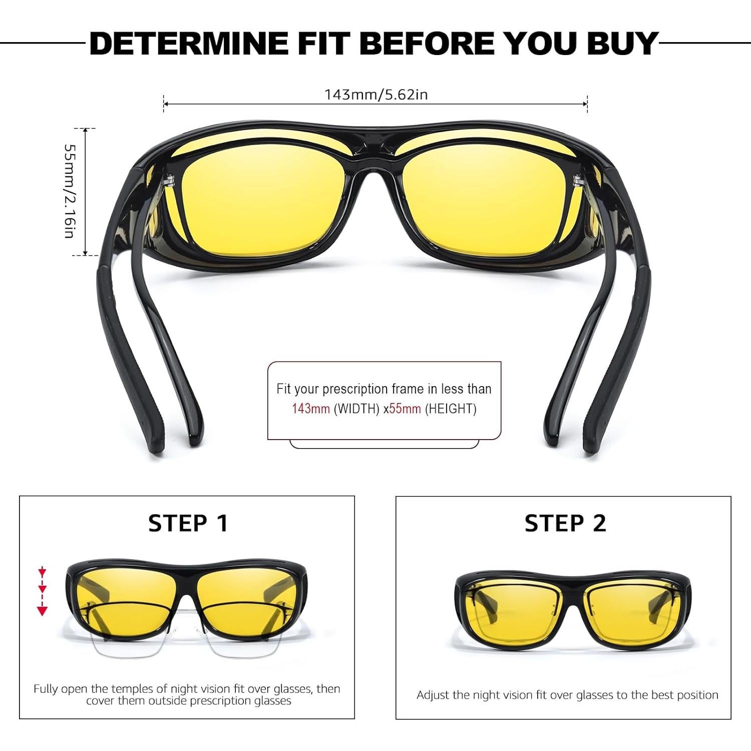 Gafas de Conducir de Noche Trysee con Lentes Amarillas